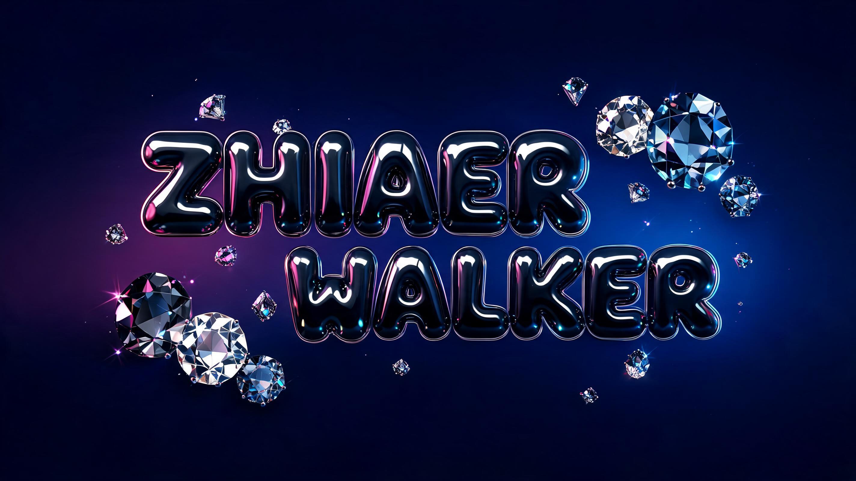 "Make me a wide Y2K banner that says ZHIAER WALKER  in black and diamonds" — Y2k | AI Text Effect Generator