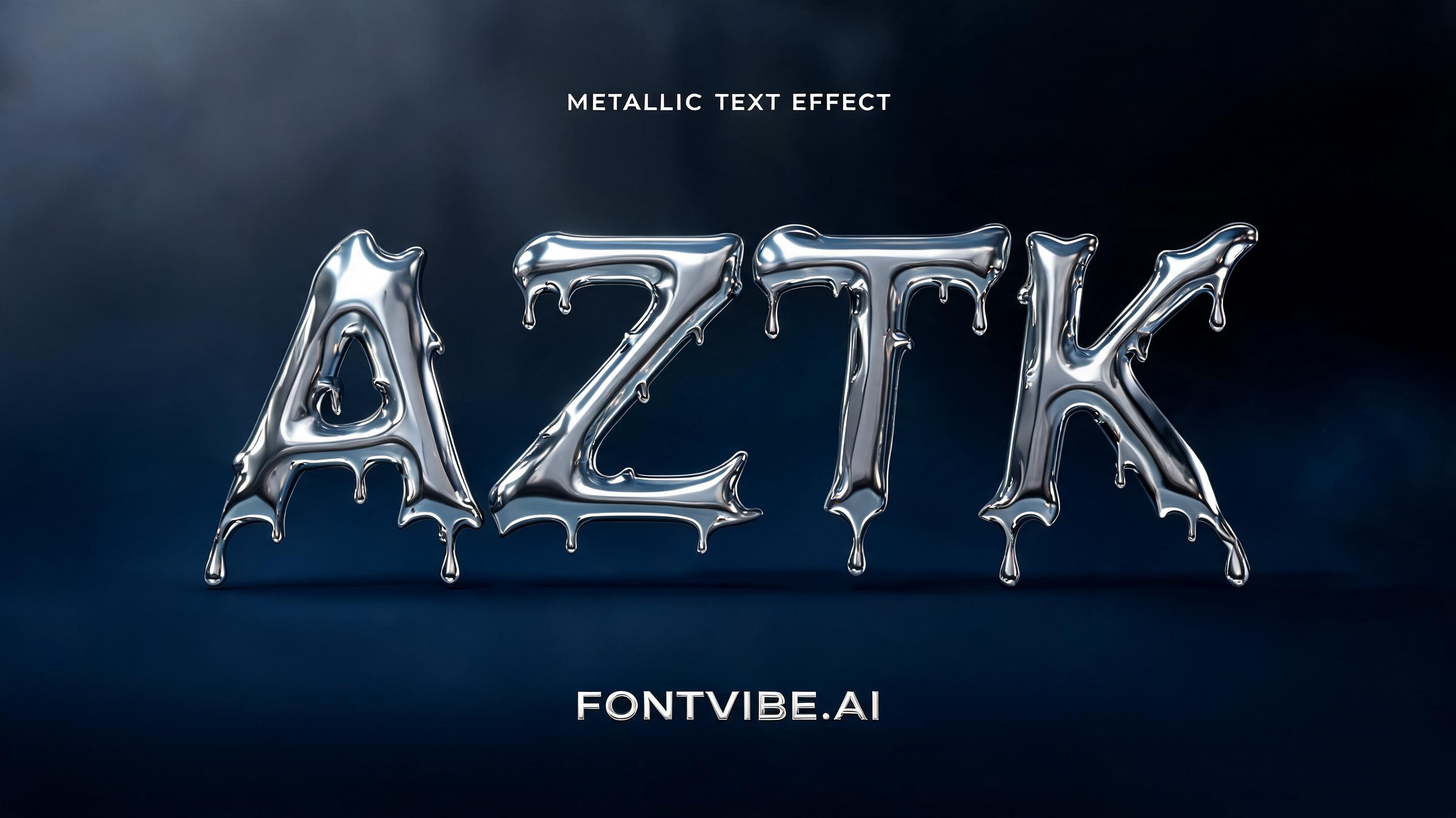 "AZTK" — Metallic | AI Text Effect Generator