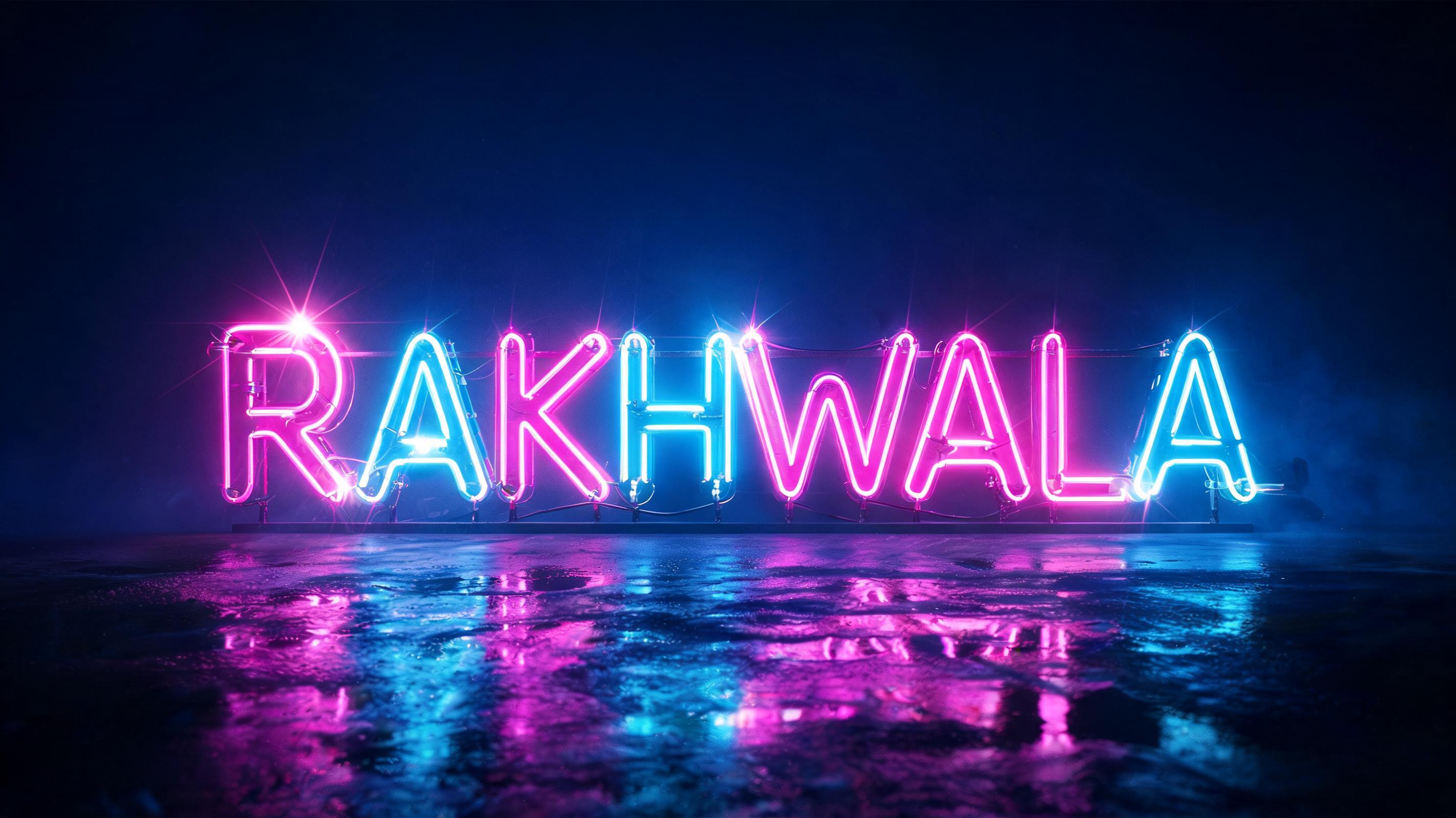 "RAKHWALA" — Neon Glow | AI Text Effect Generator