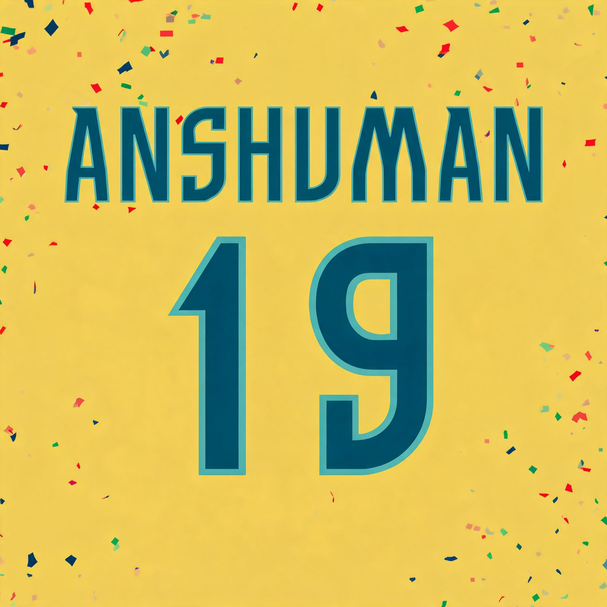 "ANSHUMAN 
19" — Sports Football | AI Text Effect Generator