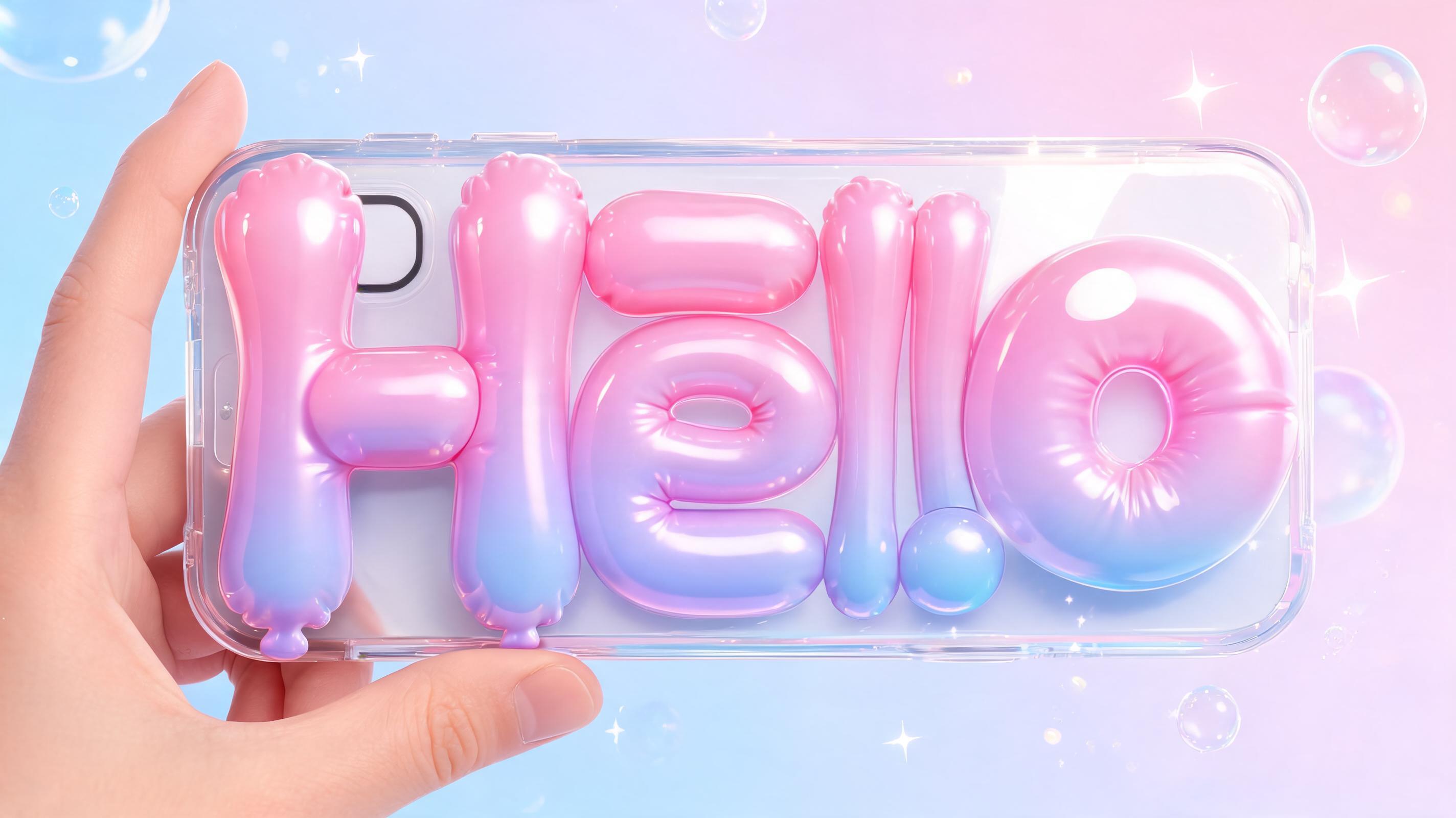 "Hello" — Bubble text effect