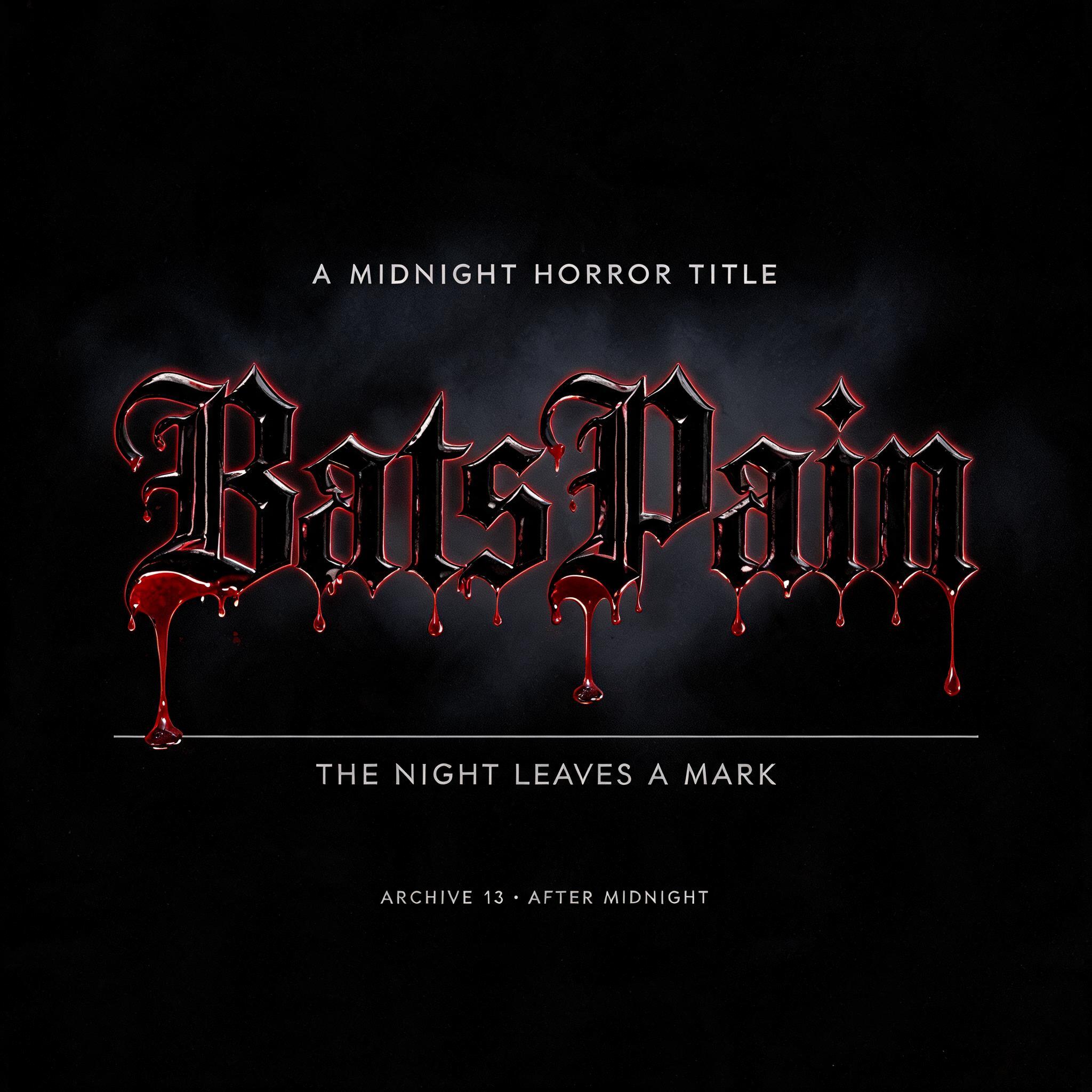 "Unas letras de sangre que diga «BatsPain»" — Drip Font Blood | AI Text Effect Generator