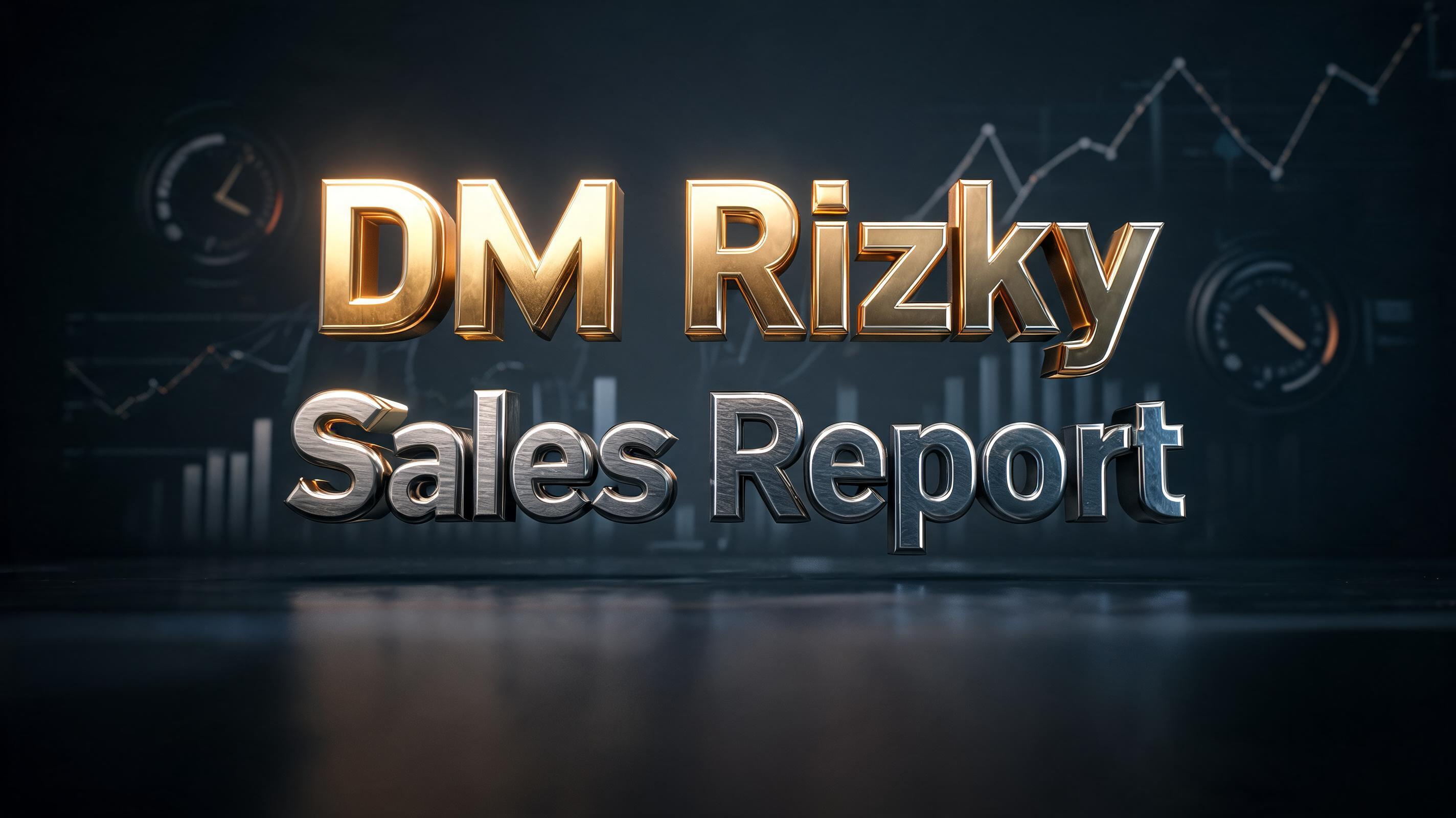 "DM Rizky - Sales Report" — Metallic | AI Text Effect Generator