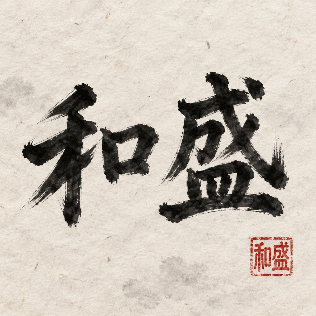 "和盛" — Brush Chinese Ink | AI Text Effect Generator