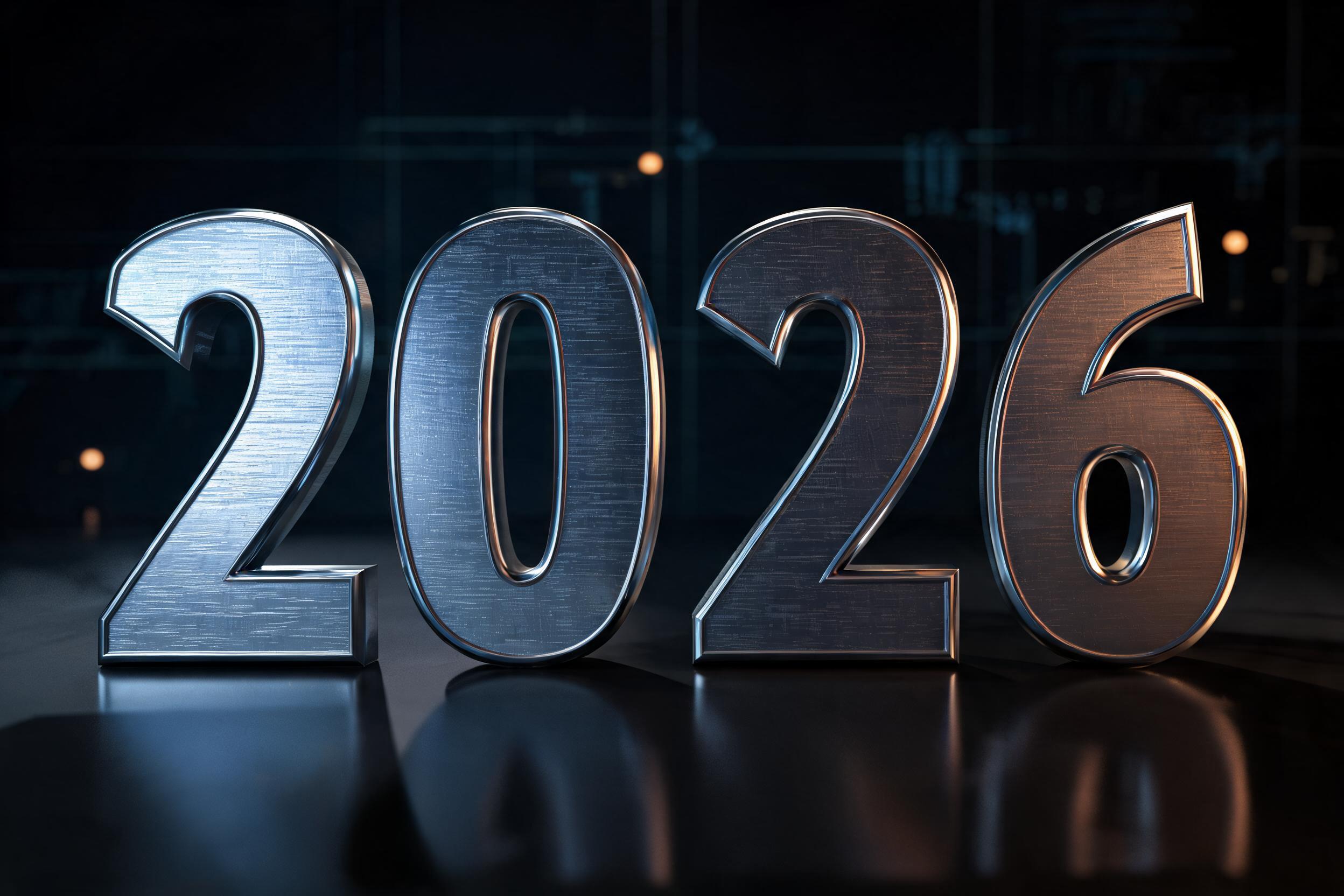 "2026" — Metallic | AI Text Effect Generator