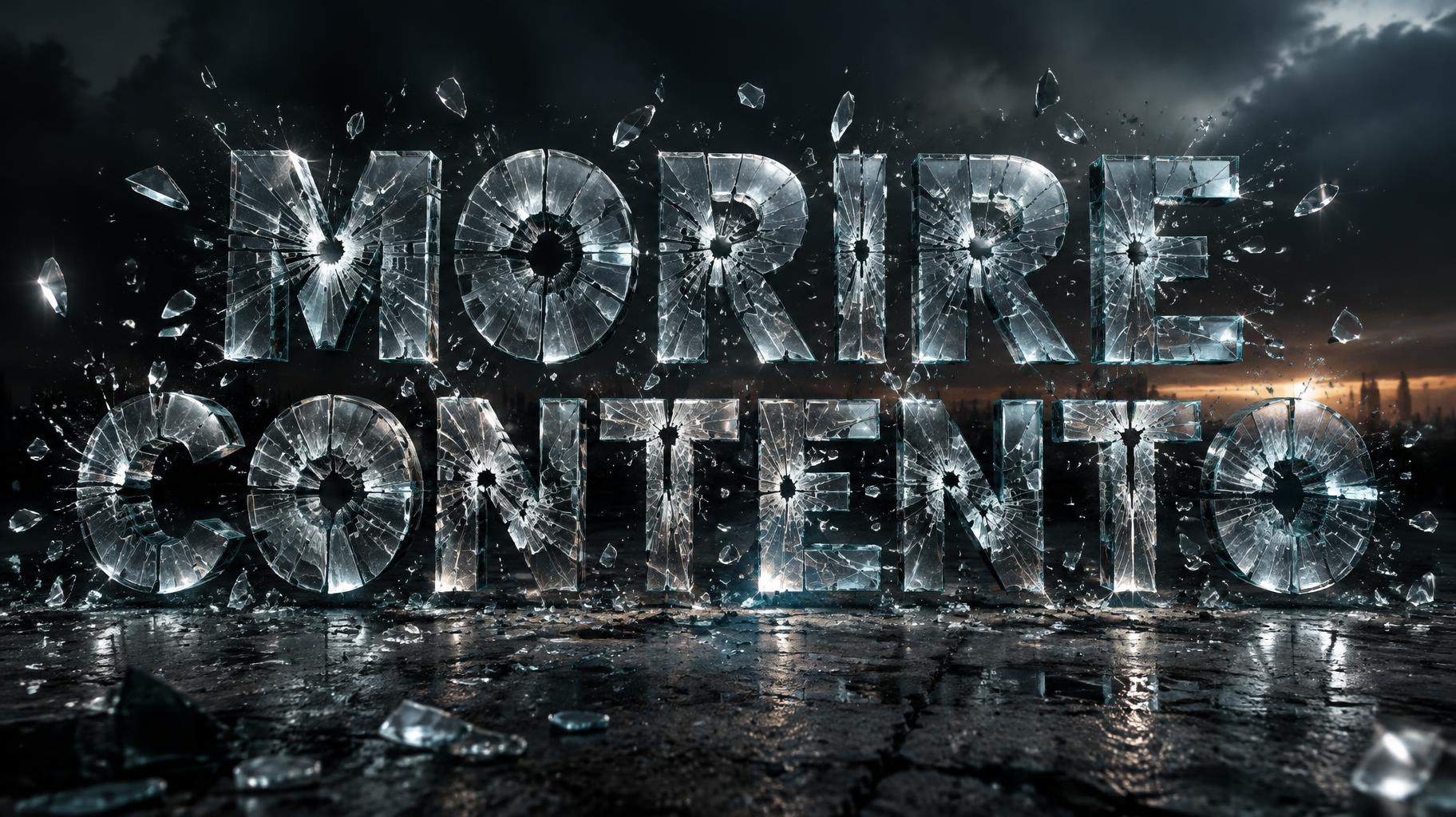 "MORIRE CONTENTO" — Glass Broken | AI Text Effect Generator