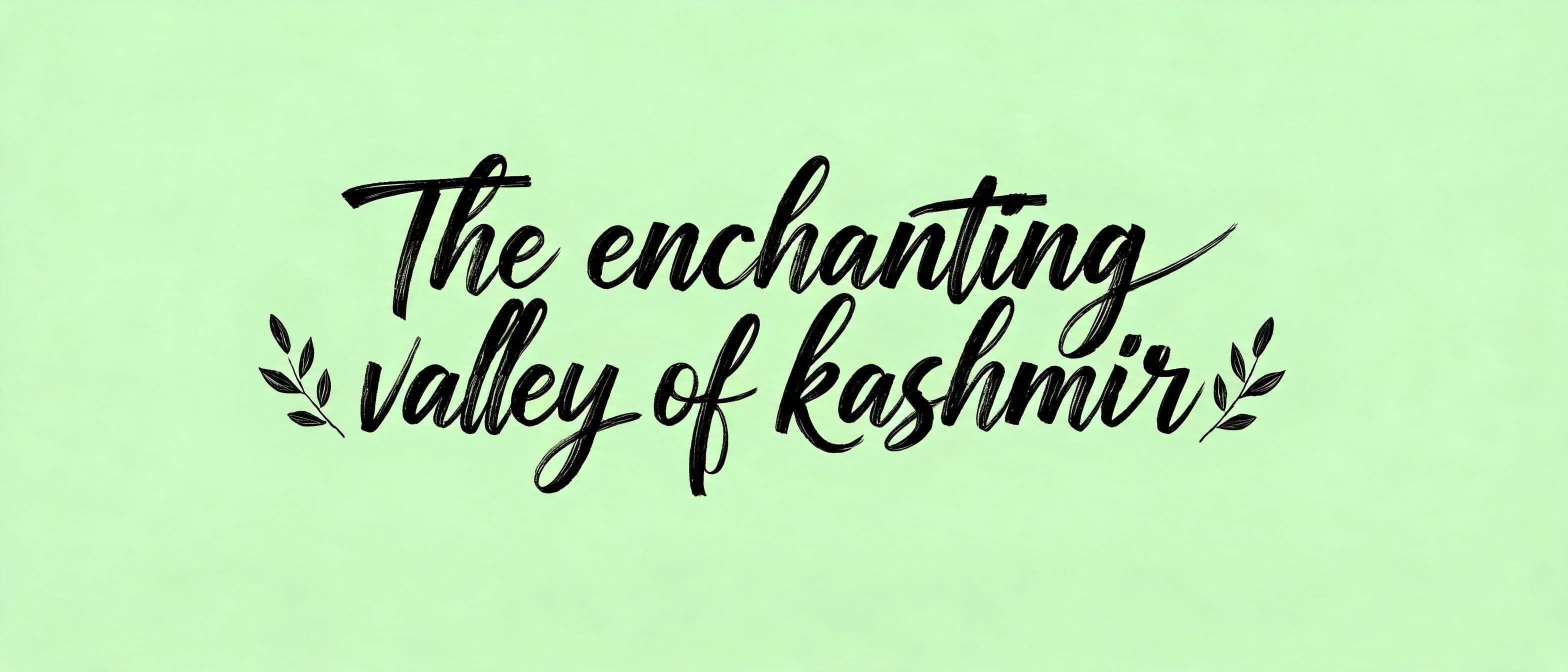 "The enchanting valley of kashmir" — Cursive Modern text effect