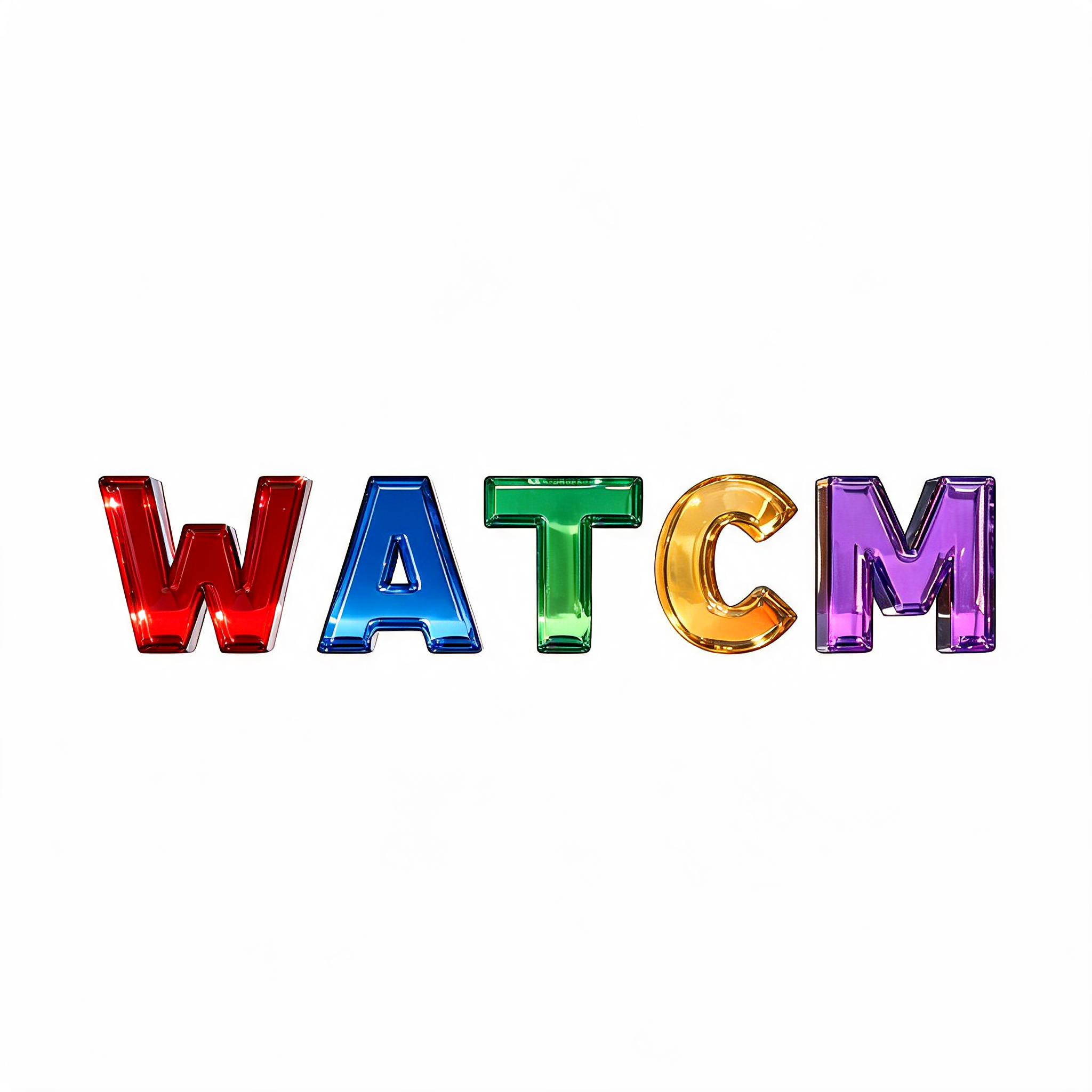"WATCM" — Glass Color text effect