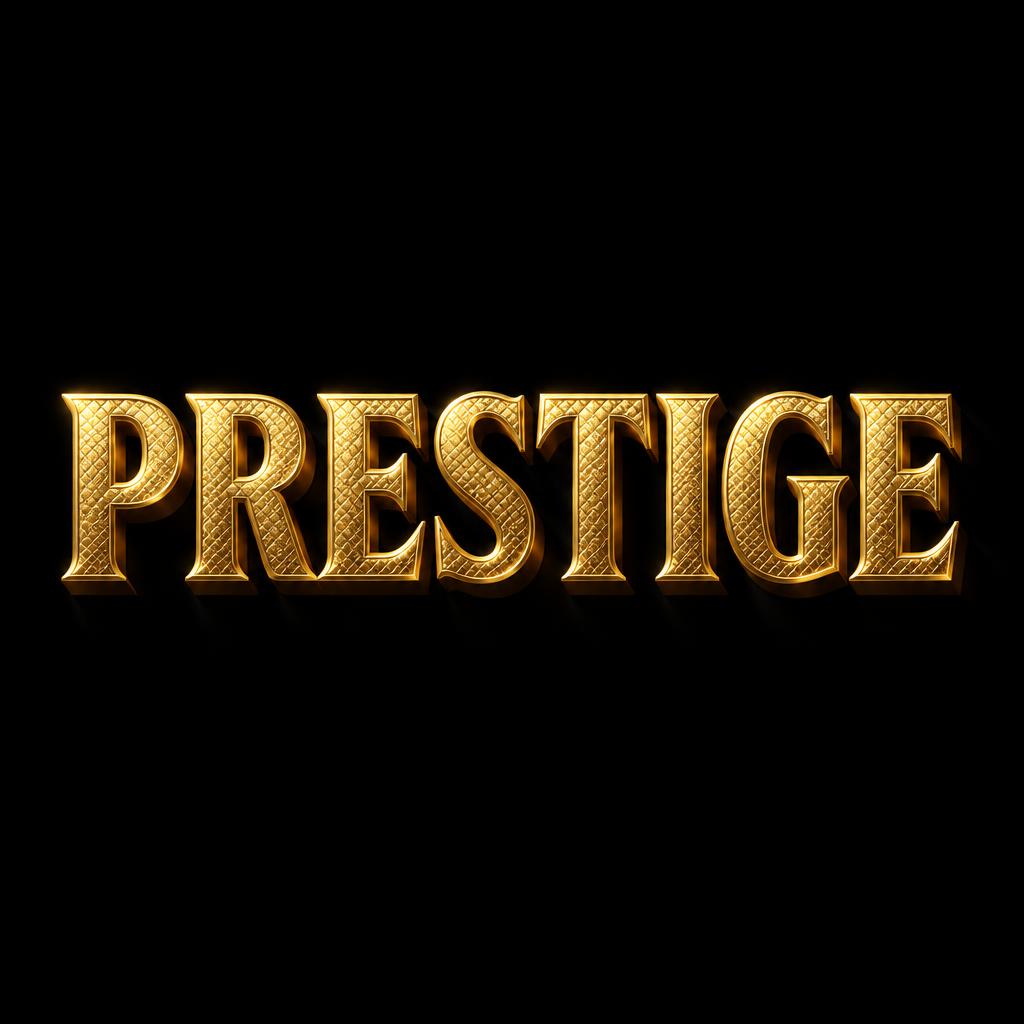 "PRESTIGE" — 3d Bold Gold | AI Text Effect Generator