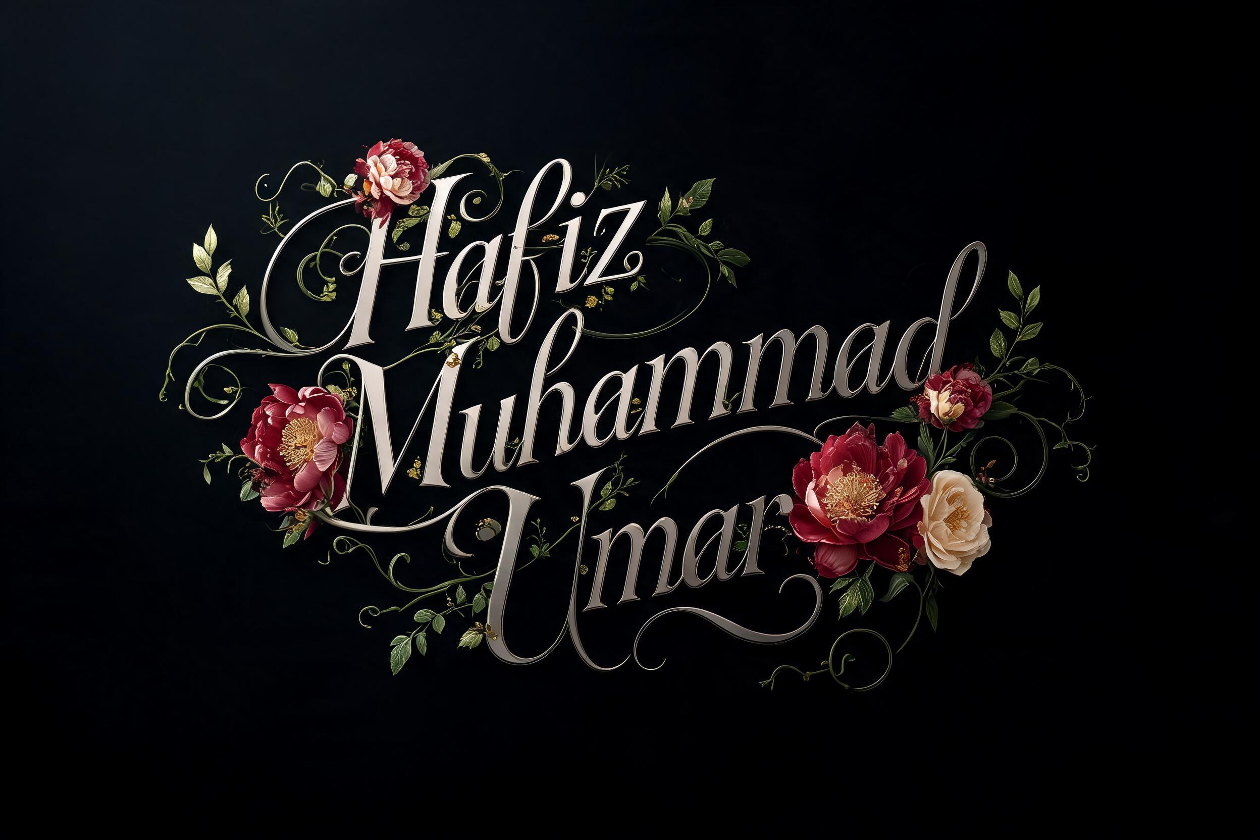 "Hafiz Muhammad Umar" — Floral | AI Text Effect Generator