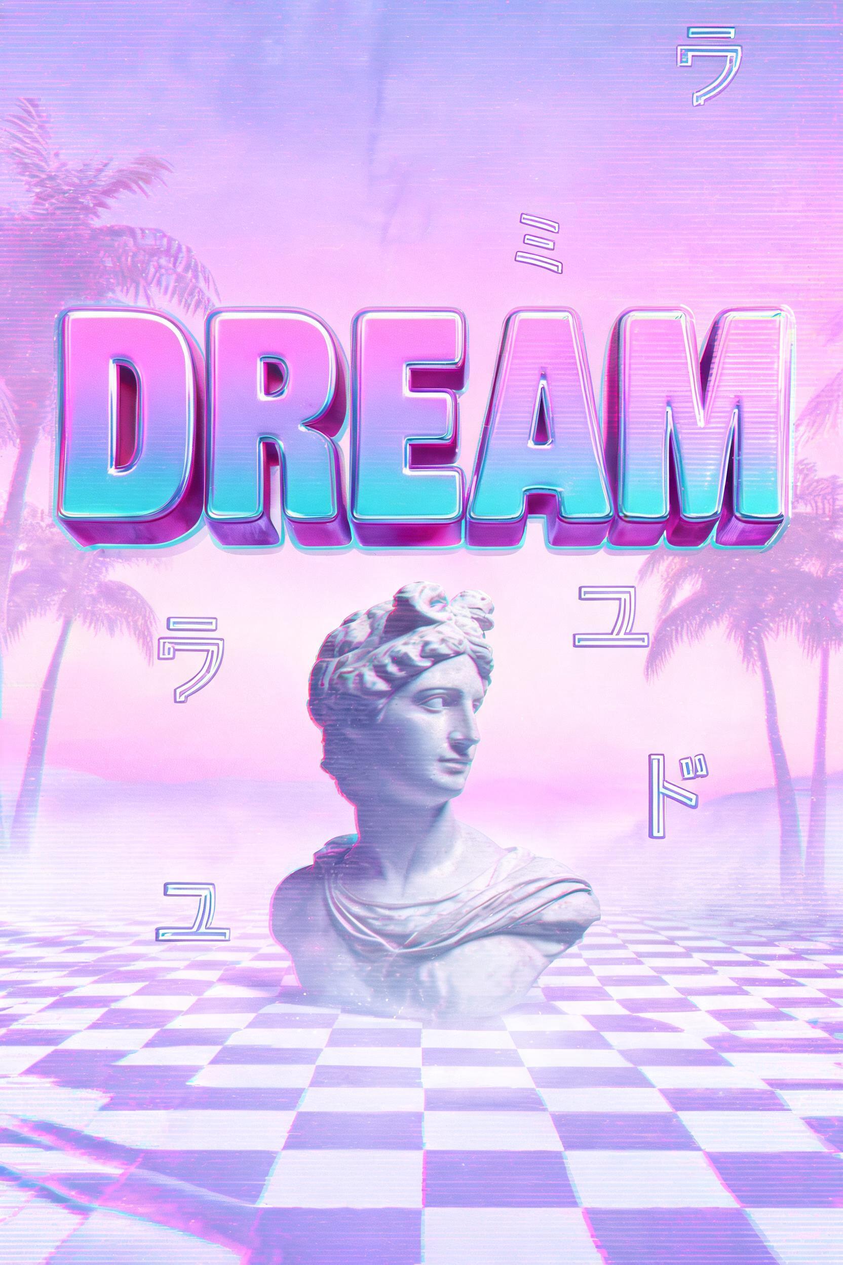 "Dream" — Vaporwave text effect