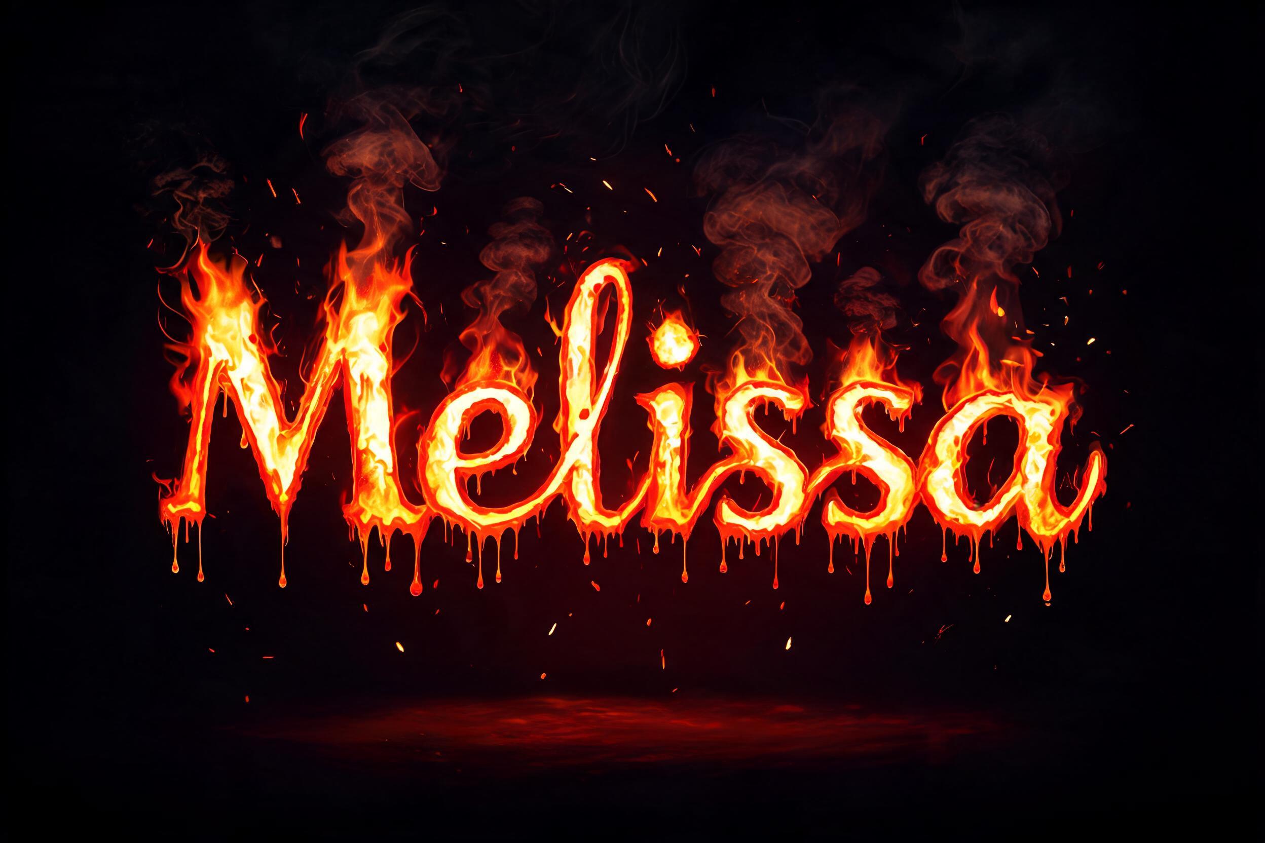 "Melissa" — Fire Smoke | AI Text Effect Generator