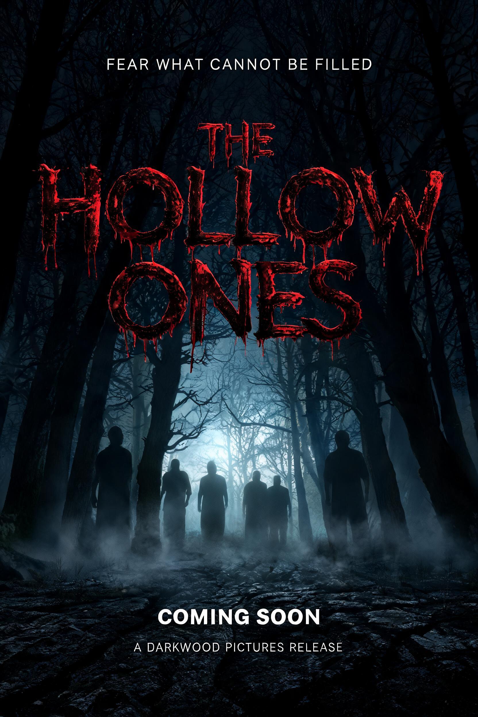 "Design a horror movie poster for the film The Hollow Ones" — Cinematic Horror | AI Text Effect Generator