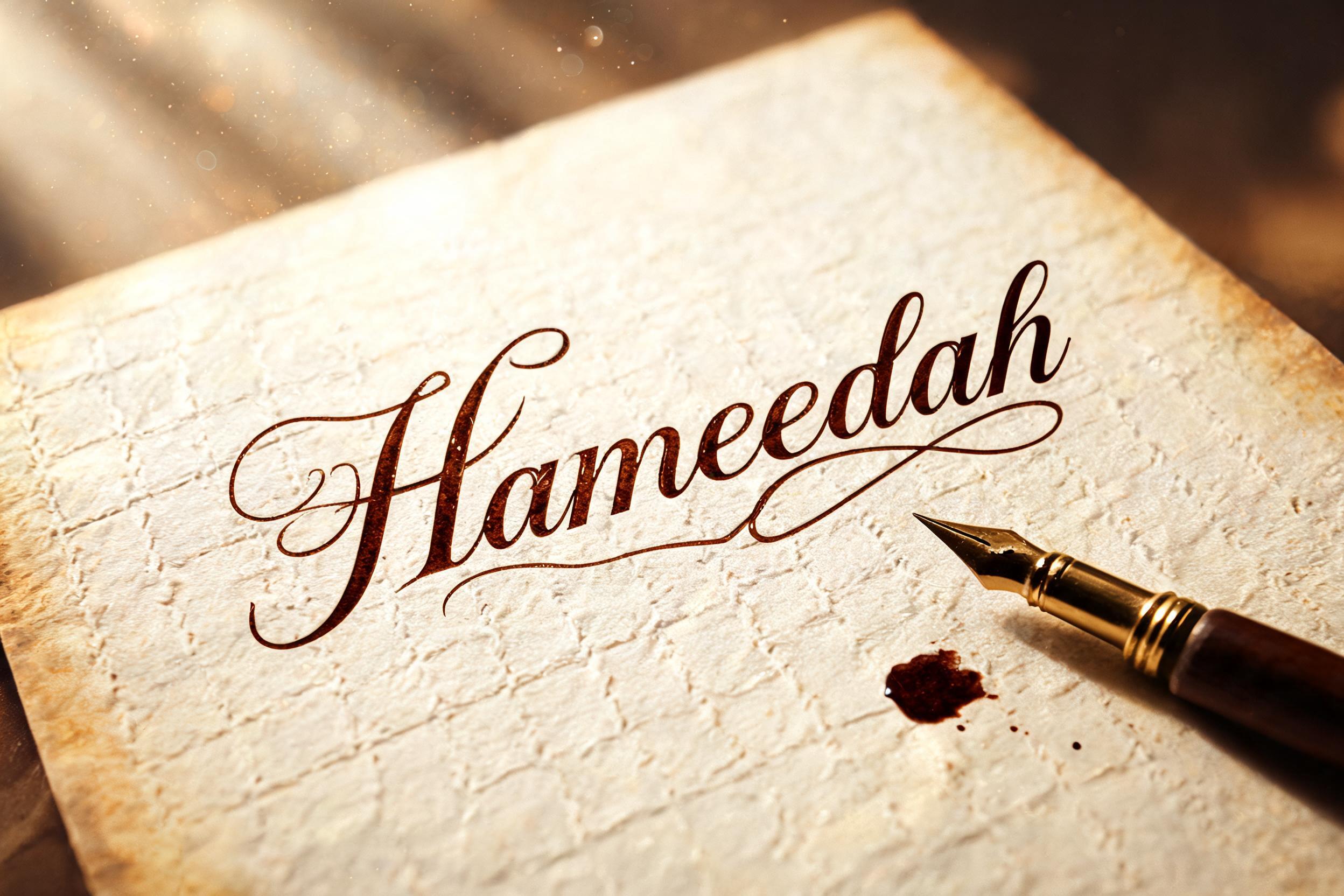 "Hameedah" — Handwritten Script | AI Text Effect Generator