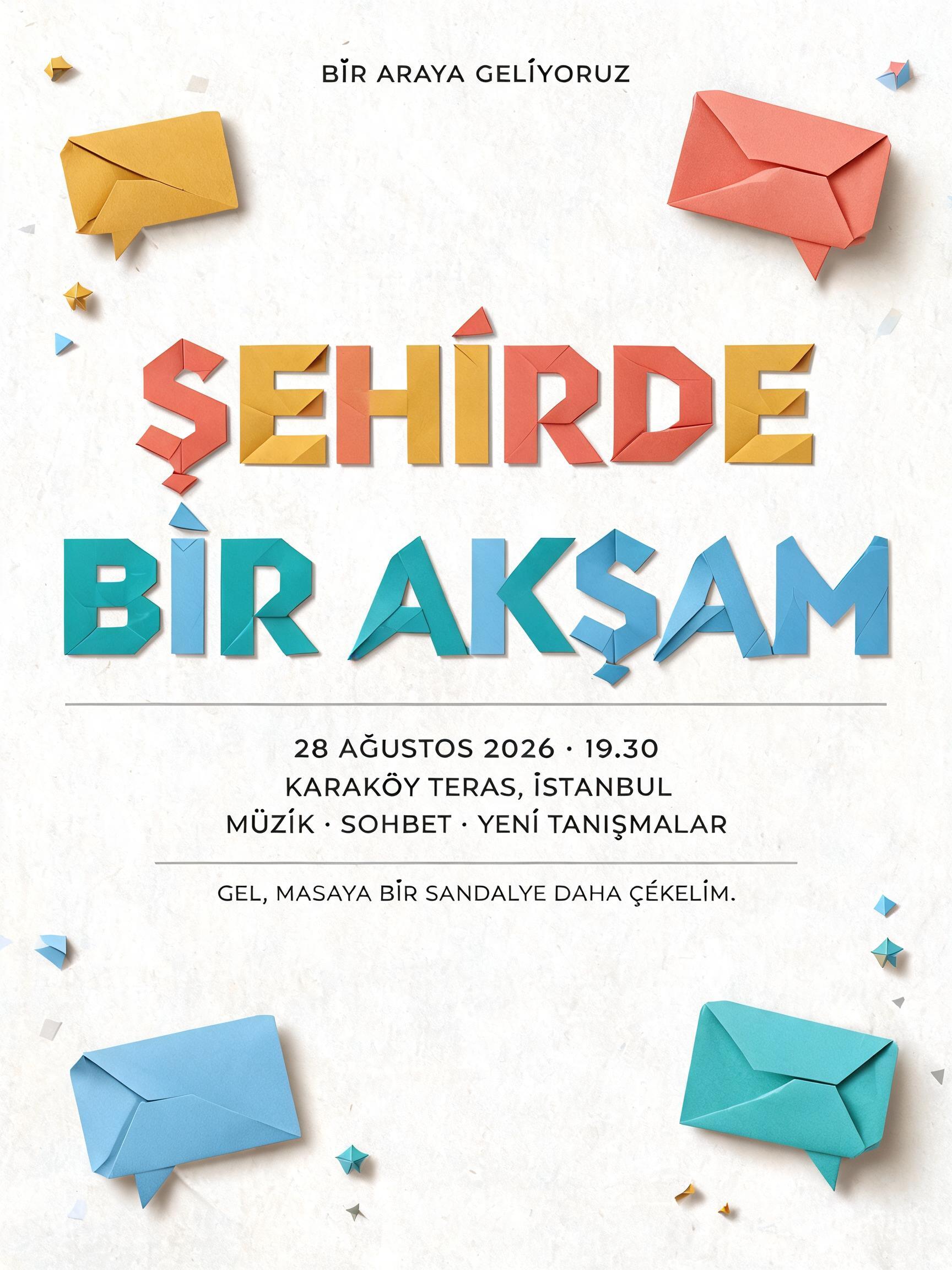 "Sosyal Etkinlik" — Origami text effect