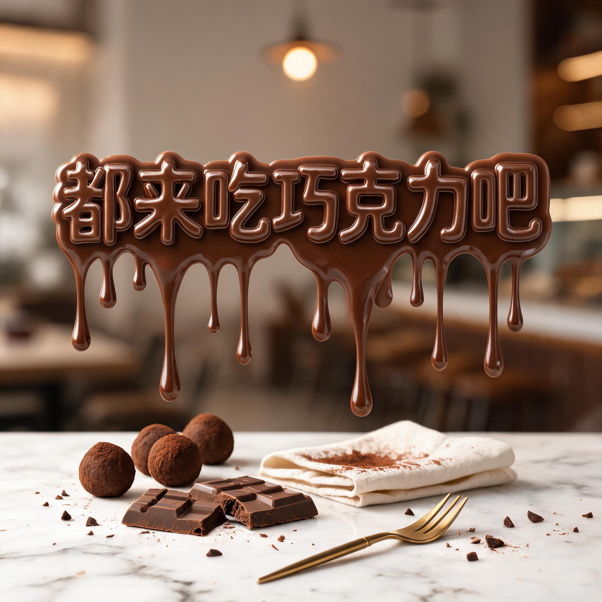 "都来吃巧克力吧" —  | AI Text Effect Generator