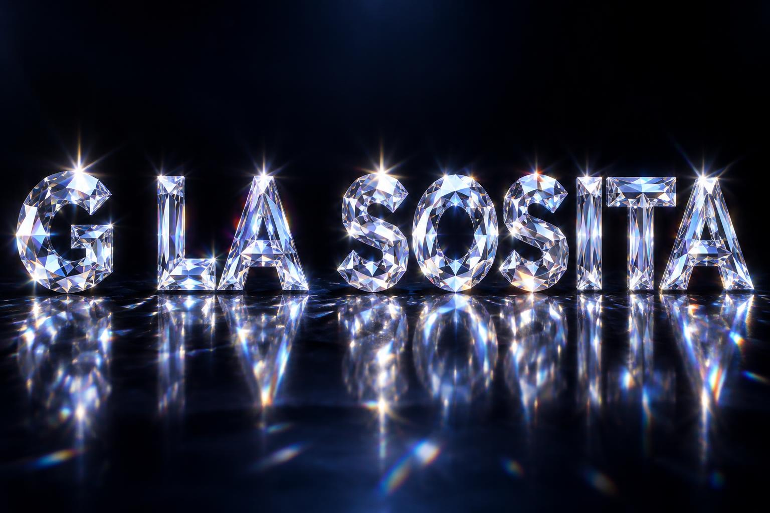 "G LA SOSITA" — Glass Crystal | AI Text Effect Generator
