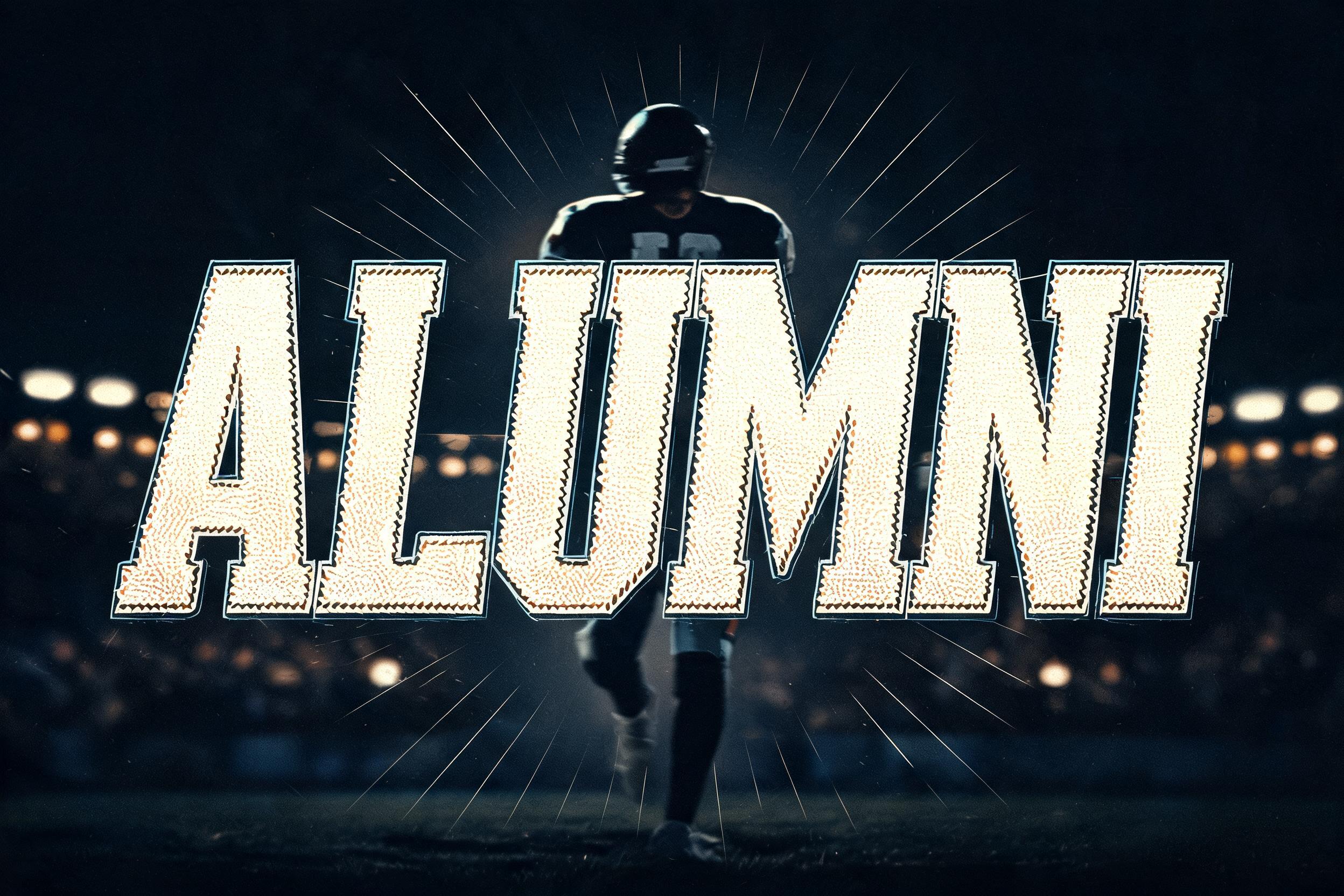 "alumni" — Sports | AI Text Effect Generator