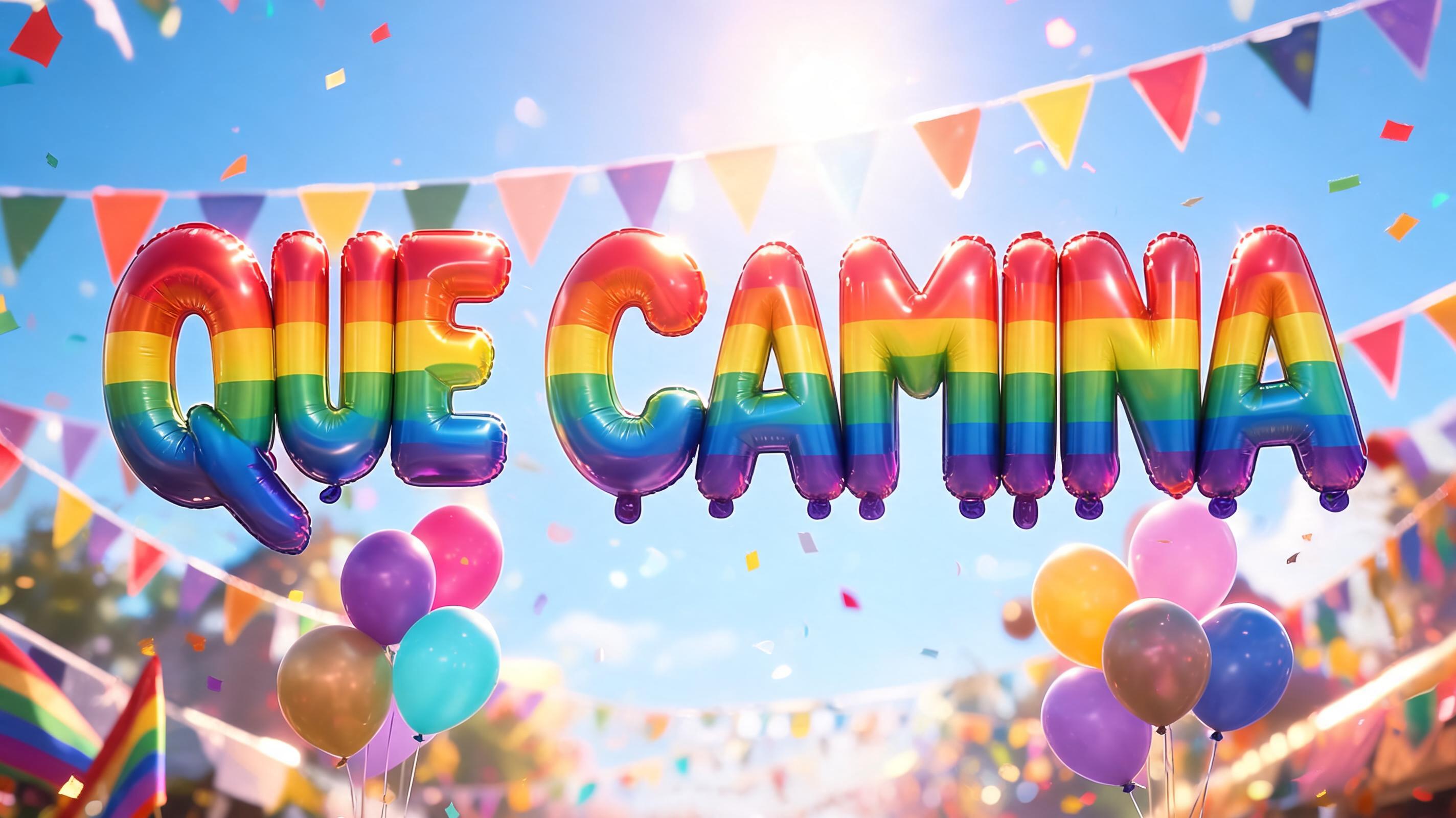"QUE CAMINA" — Rainbow | AI Text Effect Generator