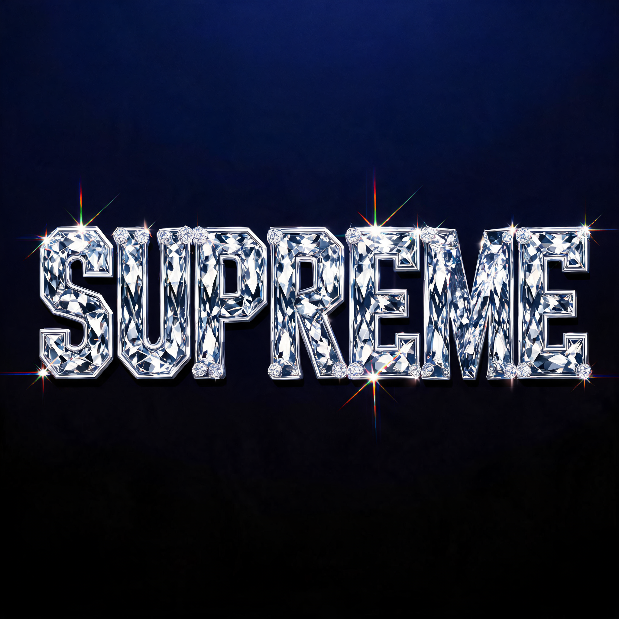 "SUPREME" — Glass Crystal | AI Text Effect Generator