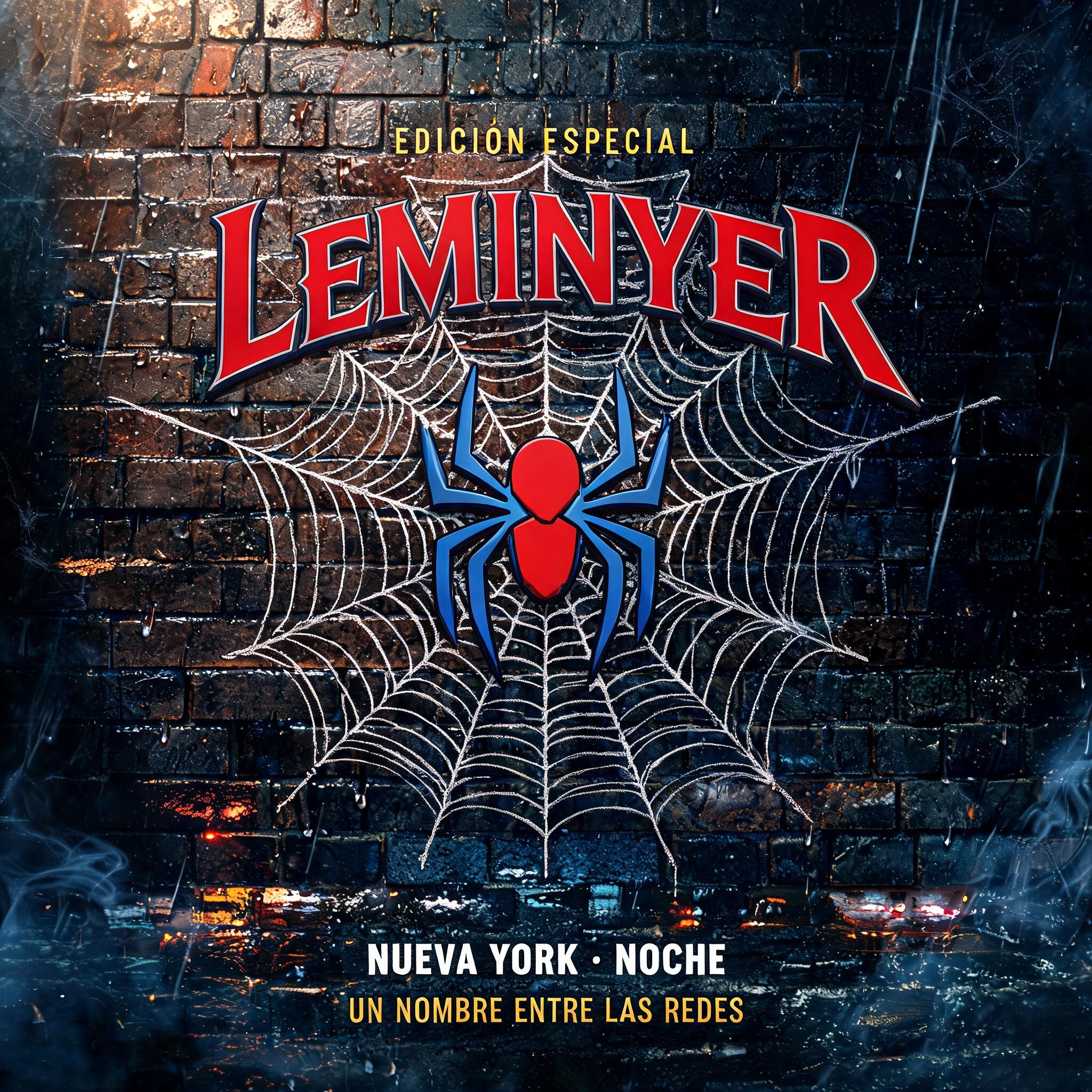 "LEMINYER
EDICIÓN ESPECIAL
NUEVA YORK · NOCHE
UN NOMBRE ENTRE LAS REDES" — Spider Hero | AI Text Effect Generator