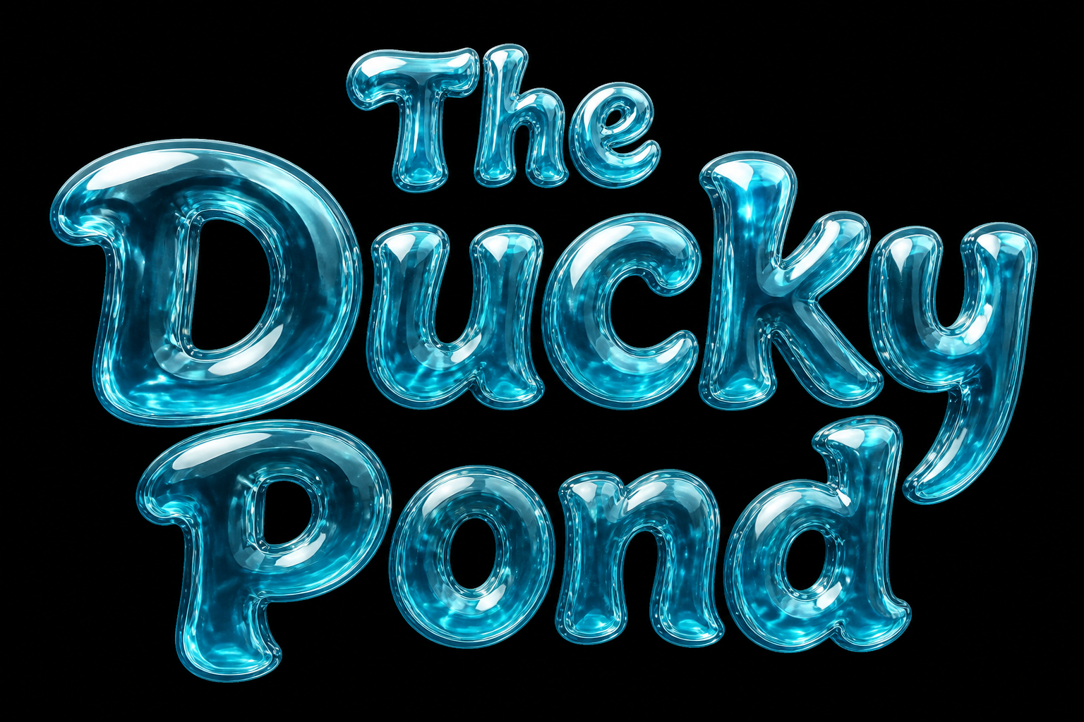 "The Ducky Pond" — Glass Liquid | AI Text Effect Generator