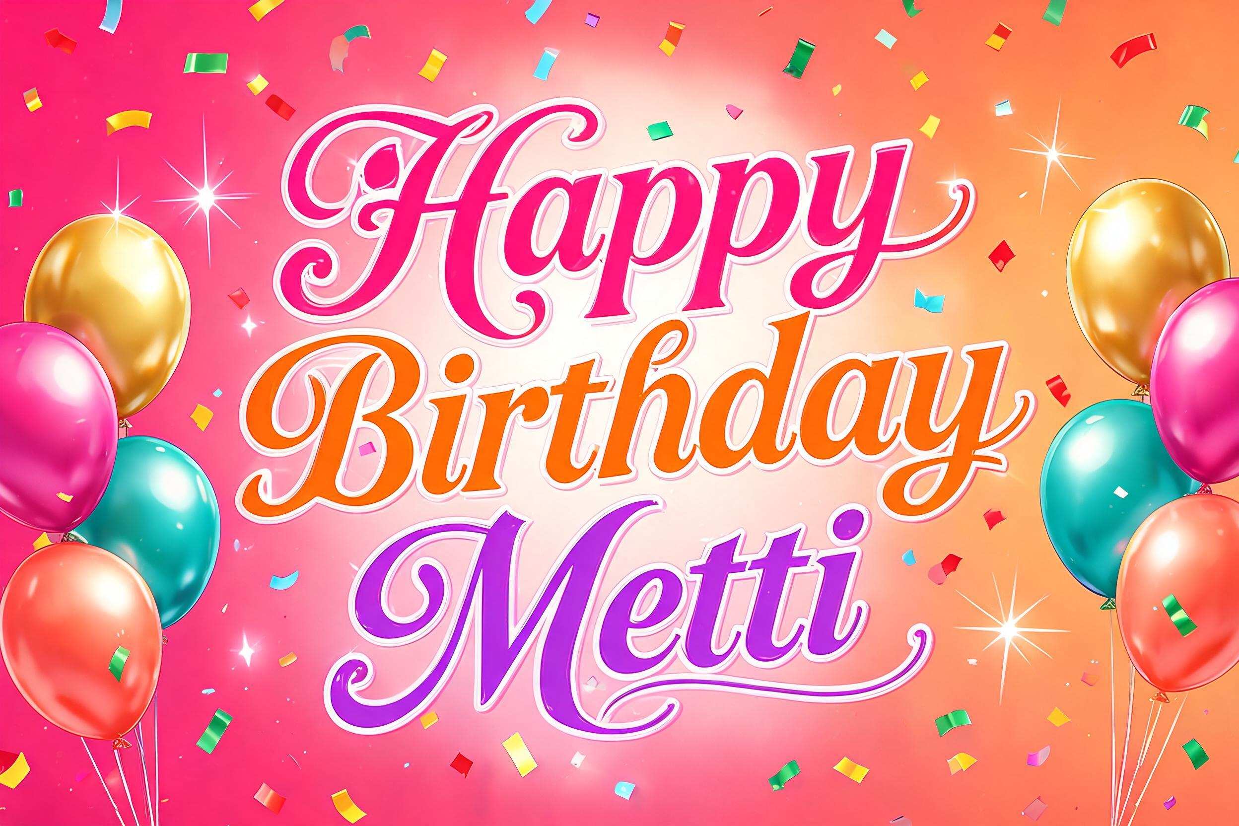"Happy Birthday Metti" — Birthday text effect