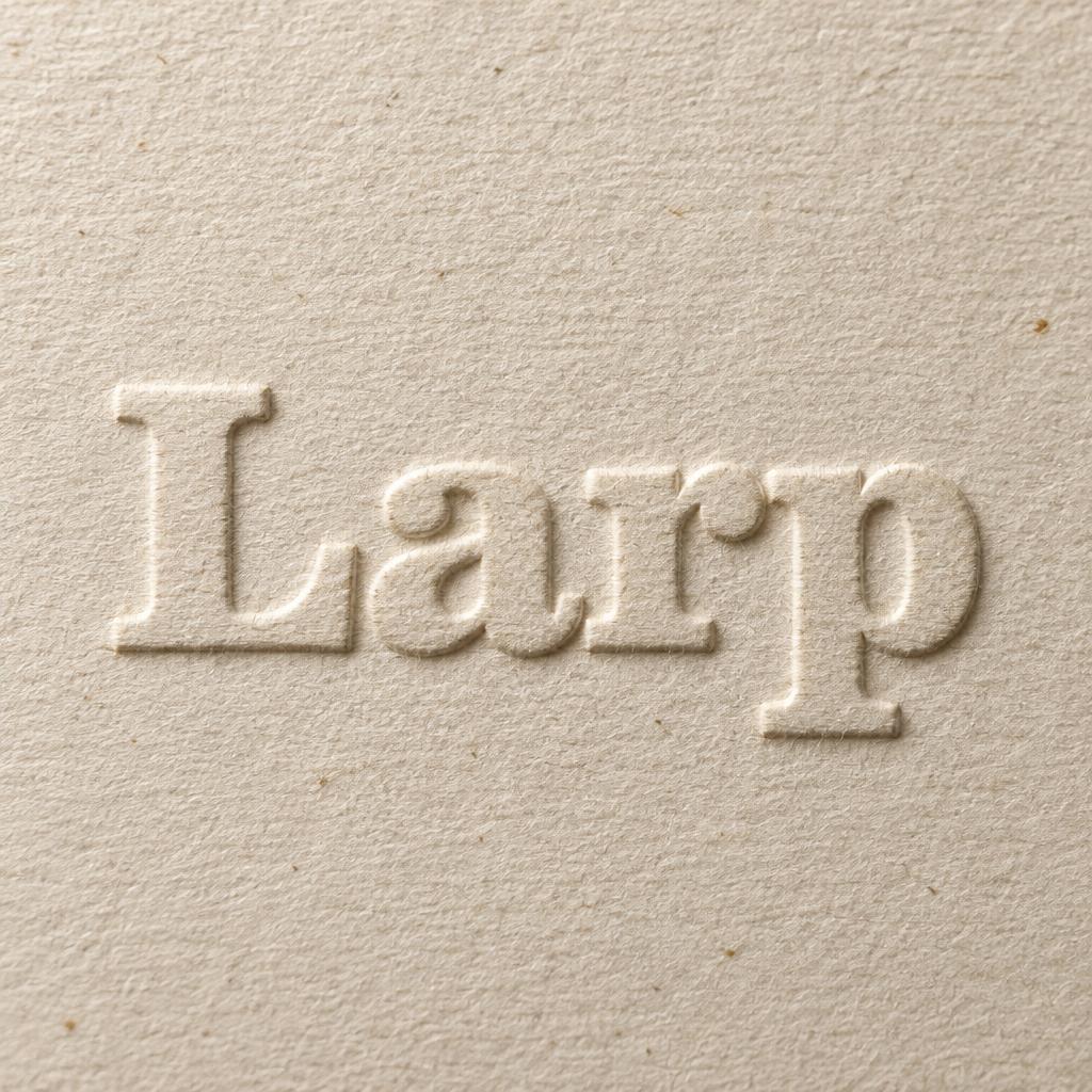 "Larp" — Emboss | AI Text Effect Generator