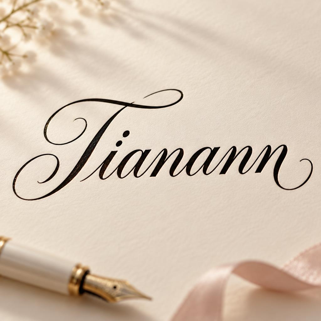 "Tianann" — Cursive text effect