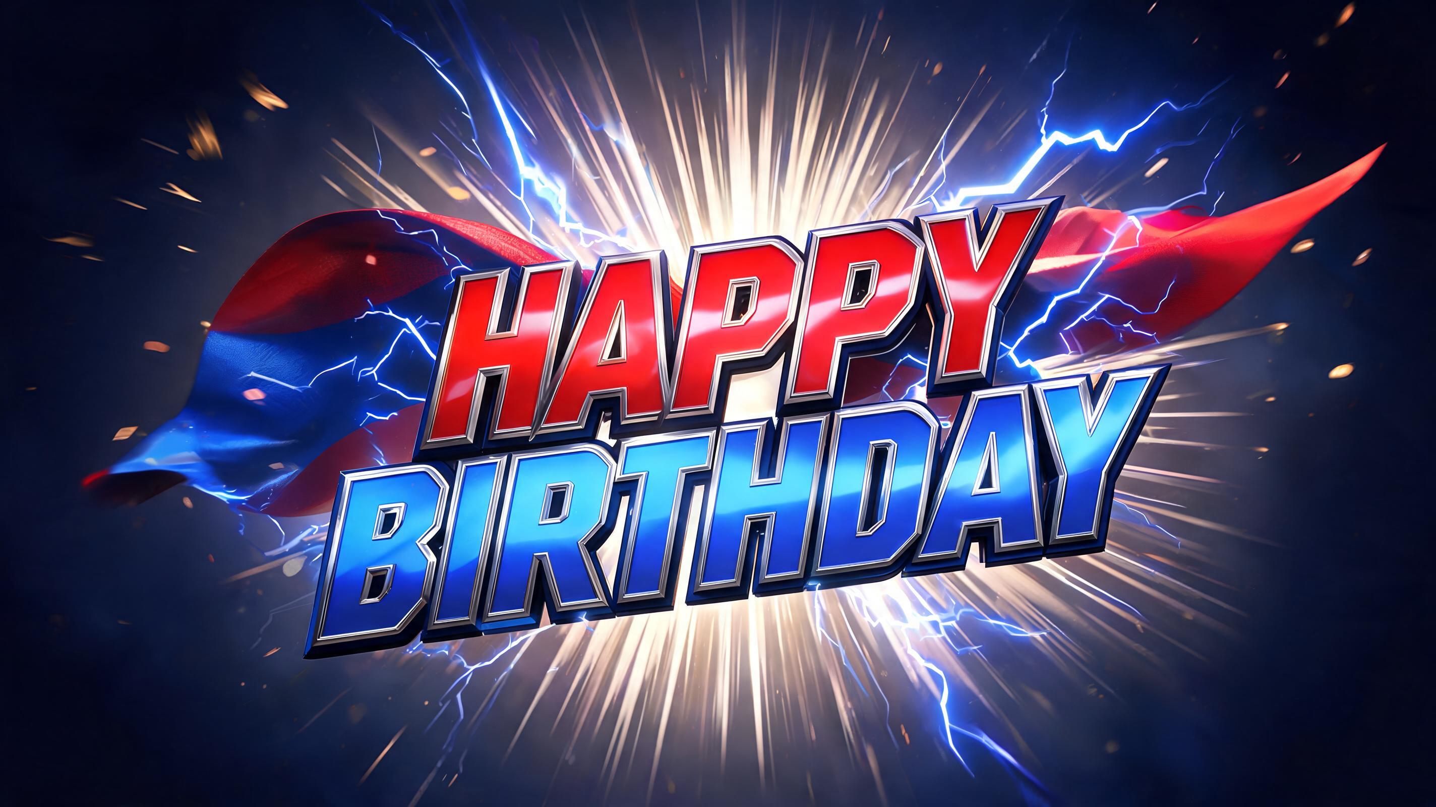 "Happy Birthday" — Superhero | AI Text Effect Generator