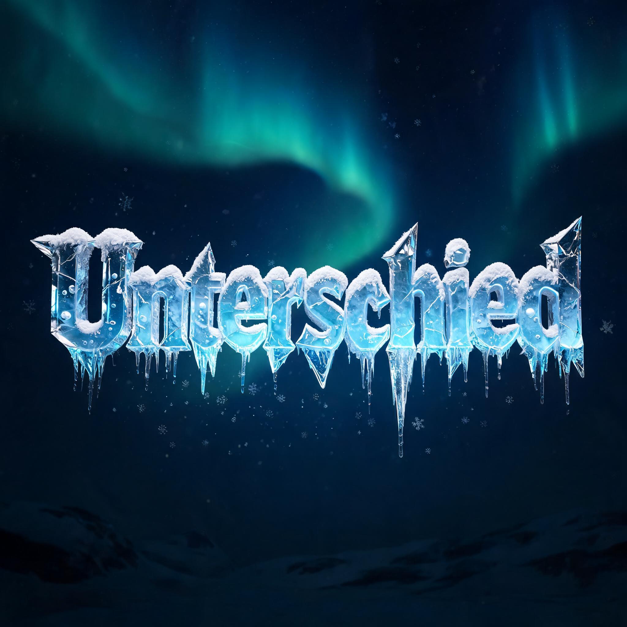 "Unterschied" — Glass Frozen | AI Text Effect Generator