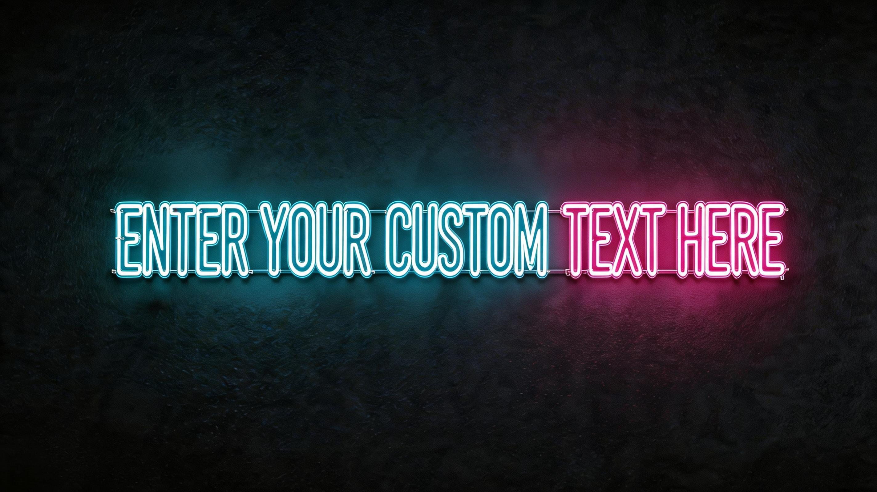 "ENTER YOUR CUSTOM TEXT HERE" — Neon Glow | AI Text Effect Generator