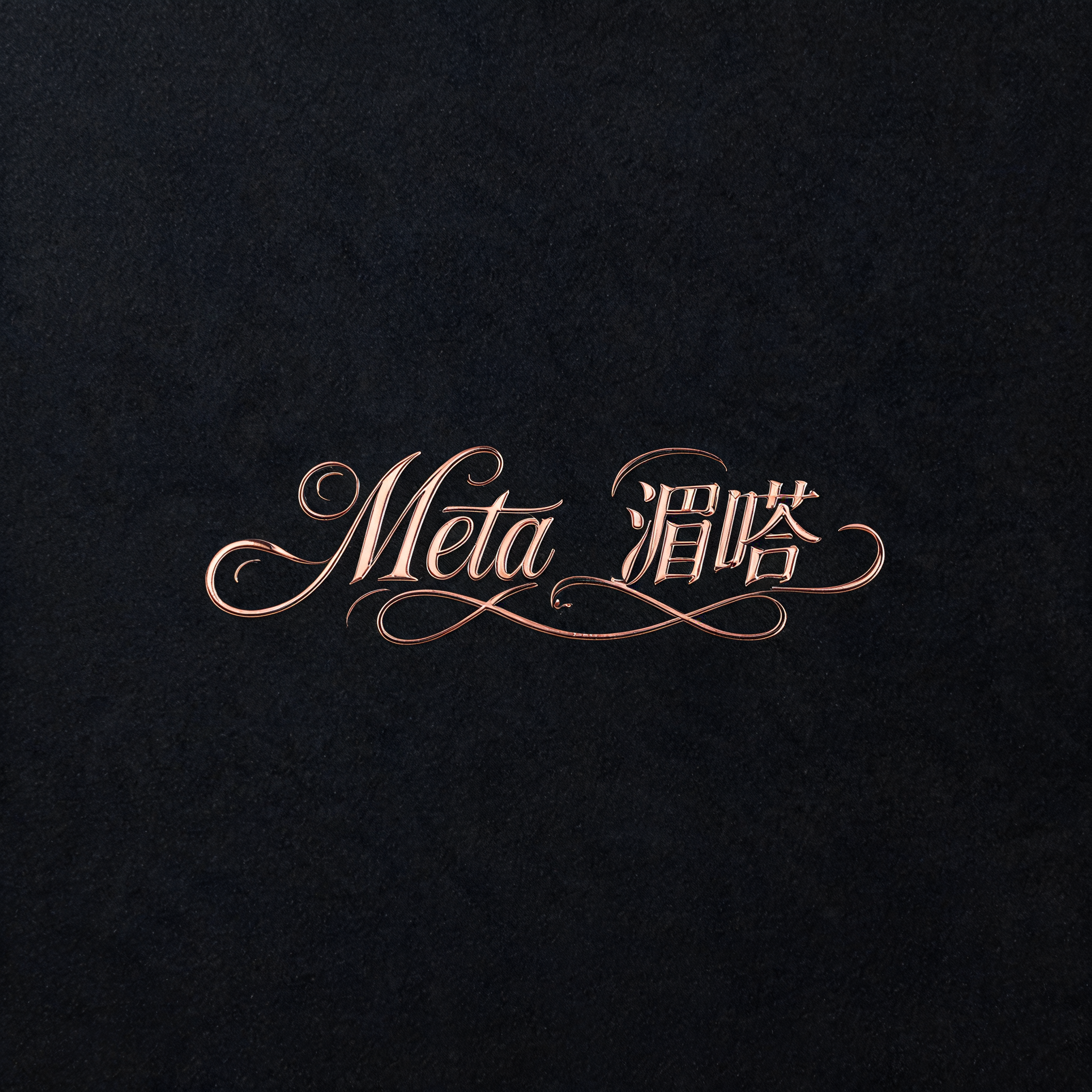 "Meta  湄嗒" — Elegant Script text effect