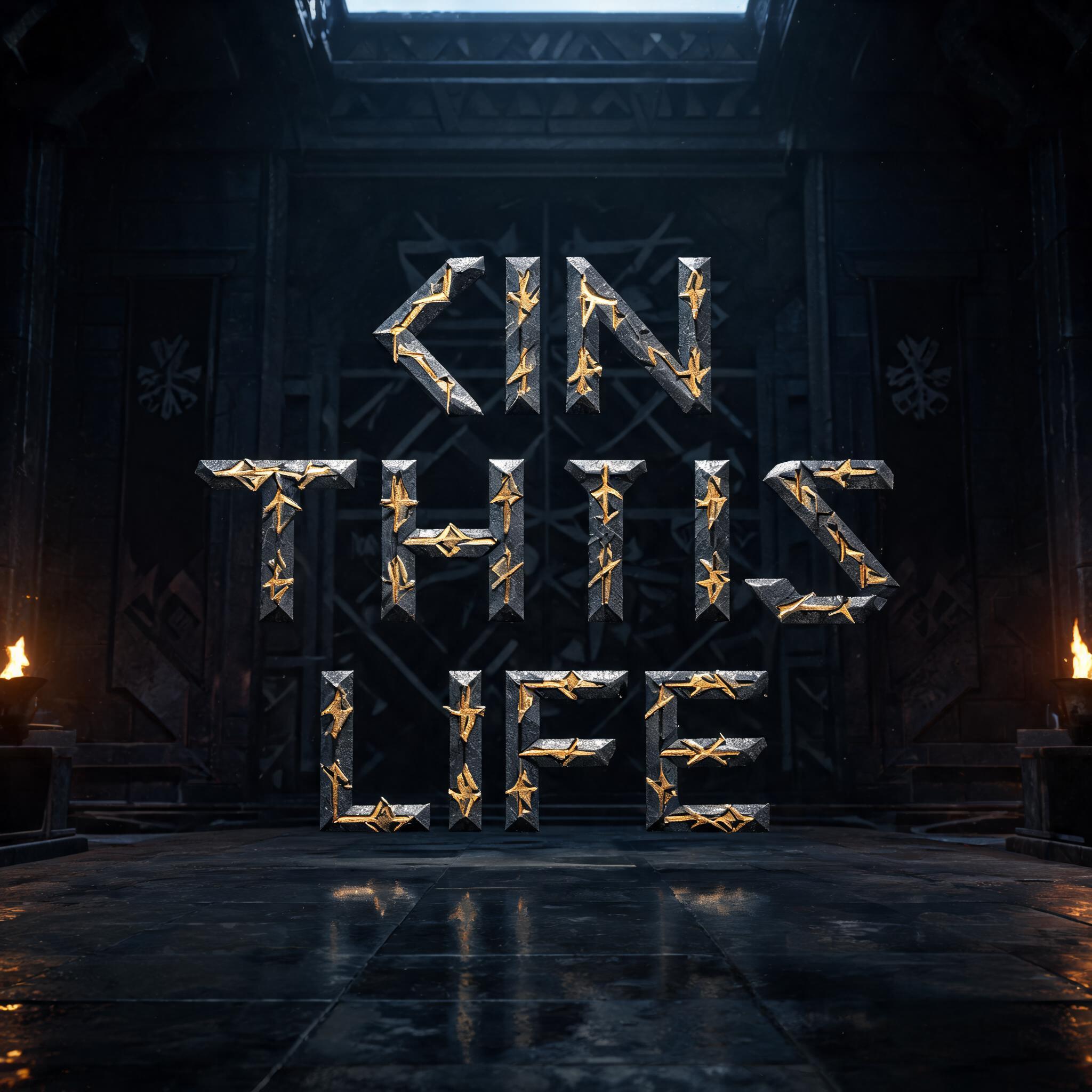 "IN THIS LIFE" — Viking Runic text effect