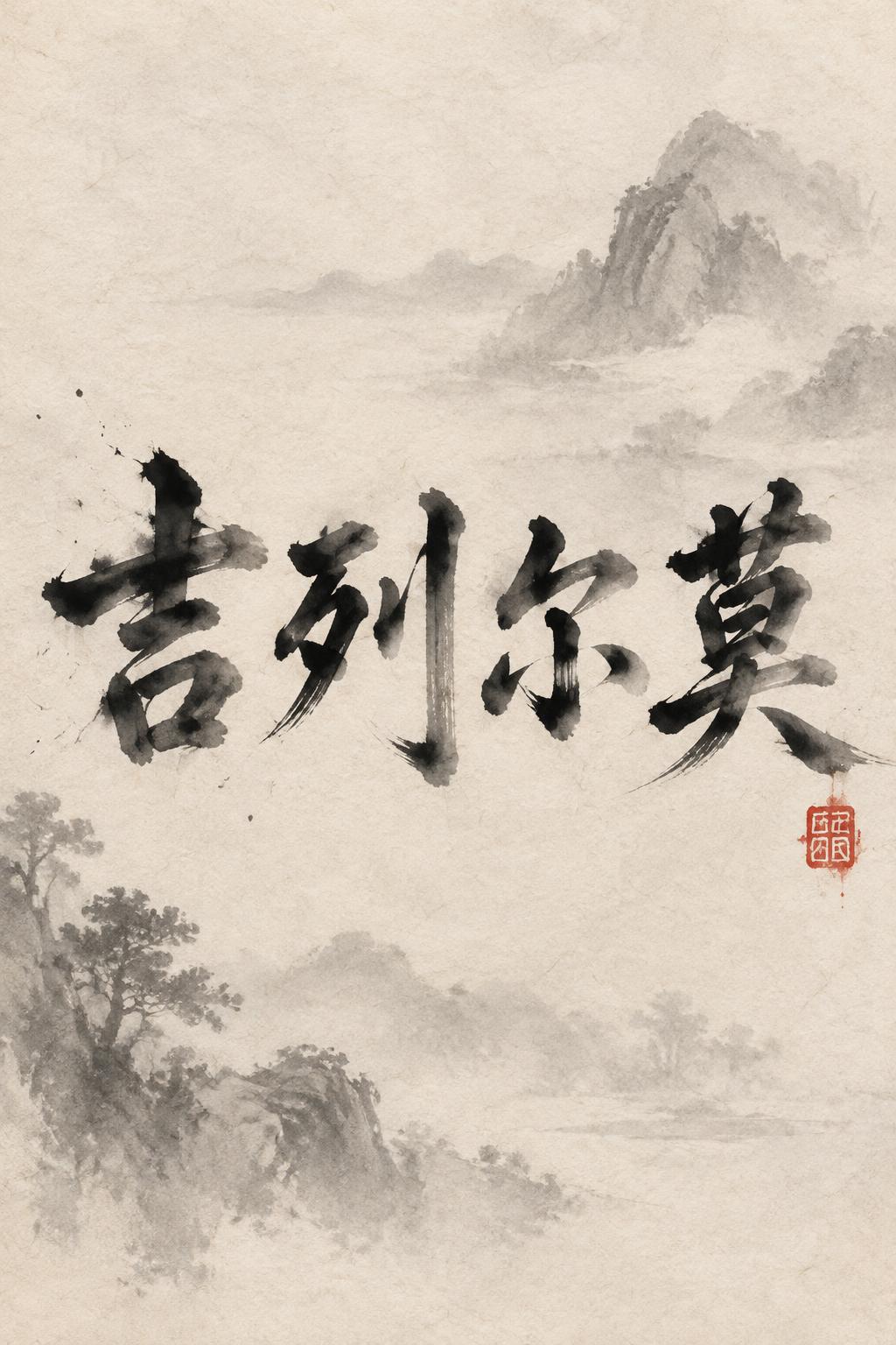 "吉列尔莫" — Brush Chinese Ink | AI Text Effect Generator