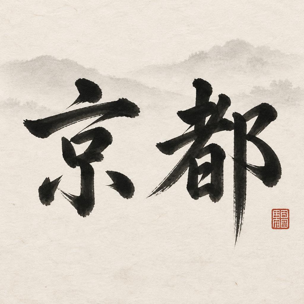 "京都" — Brush Japanese Ink | AI Text Effect Generator