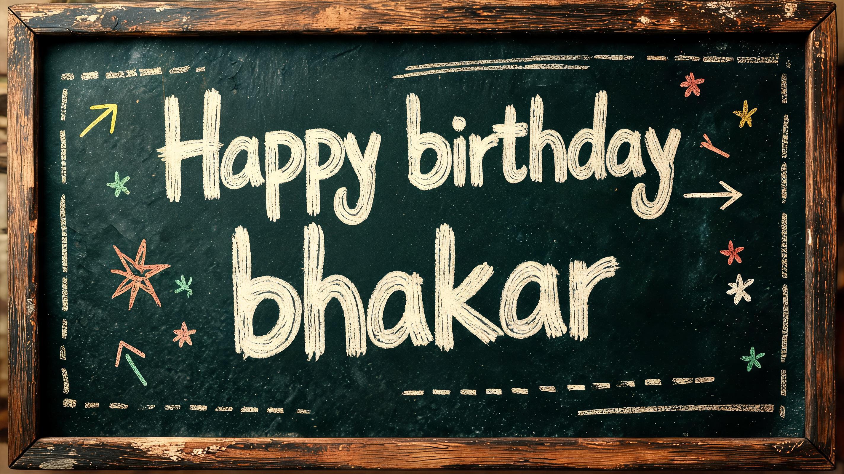 "Happy birthday bhakar " — Chalk | AI Text Effect Generator