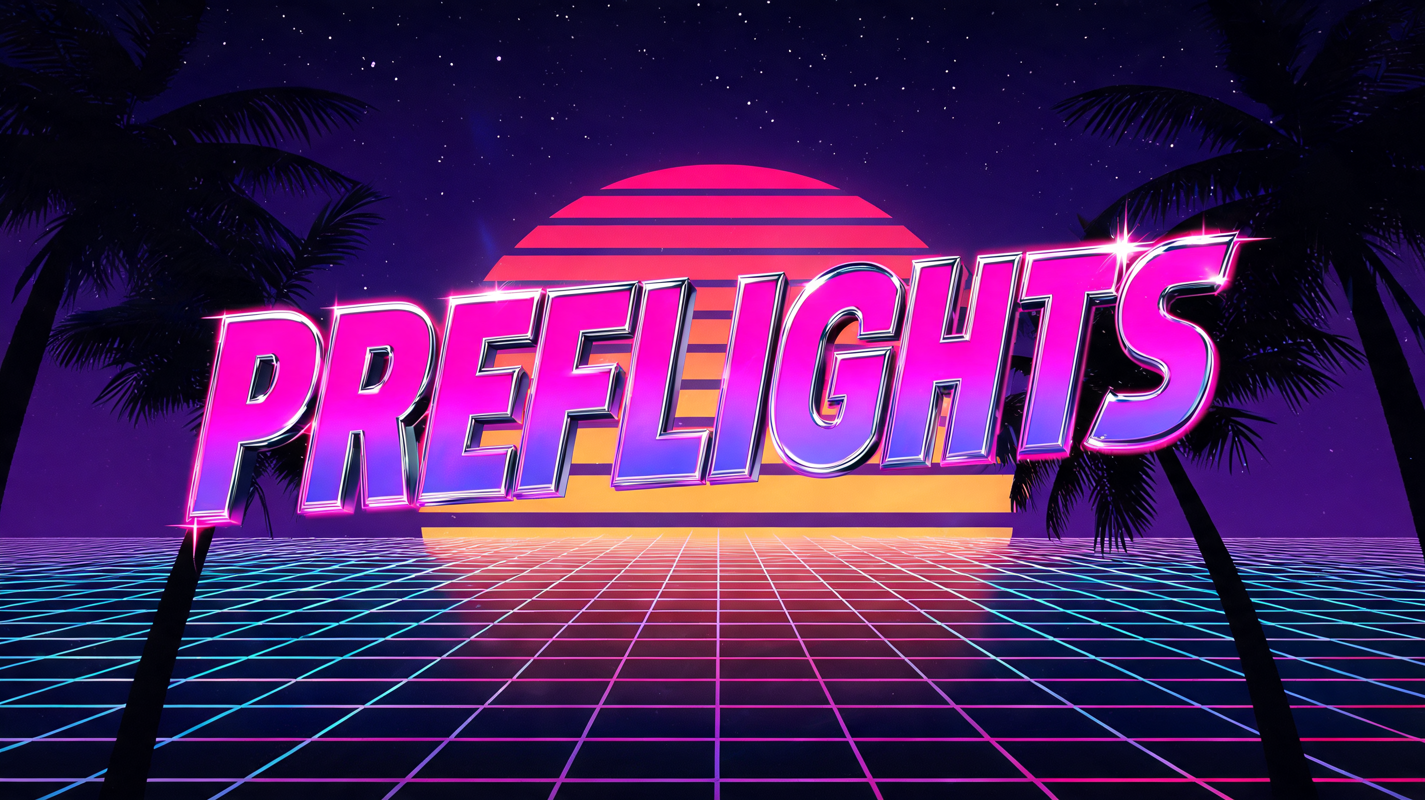 "Preflights" — Cyberpunk Synthwave | AI Text Effect Generator