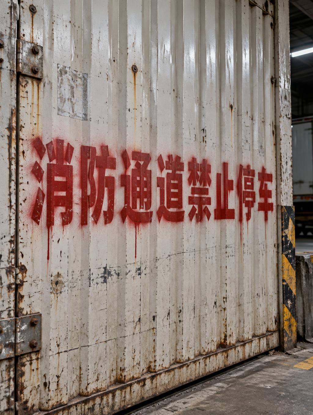 "消防通道禁止停车" — Stencil | AI Text Effect Generator