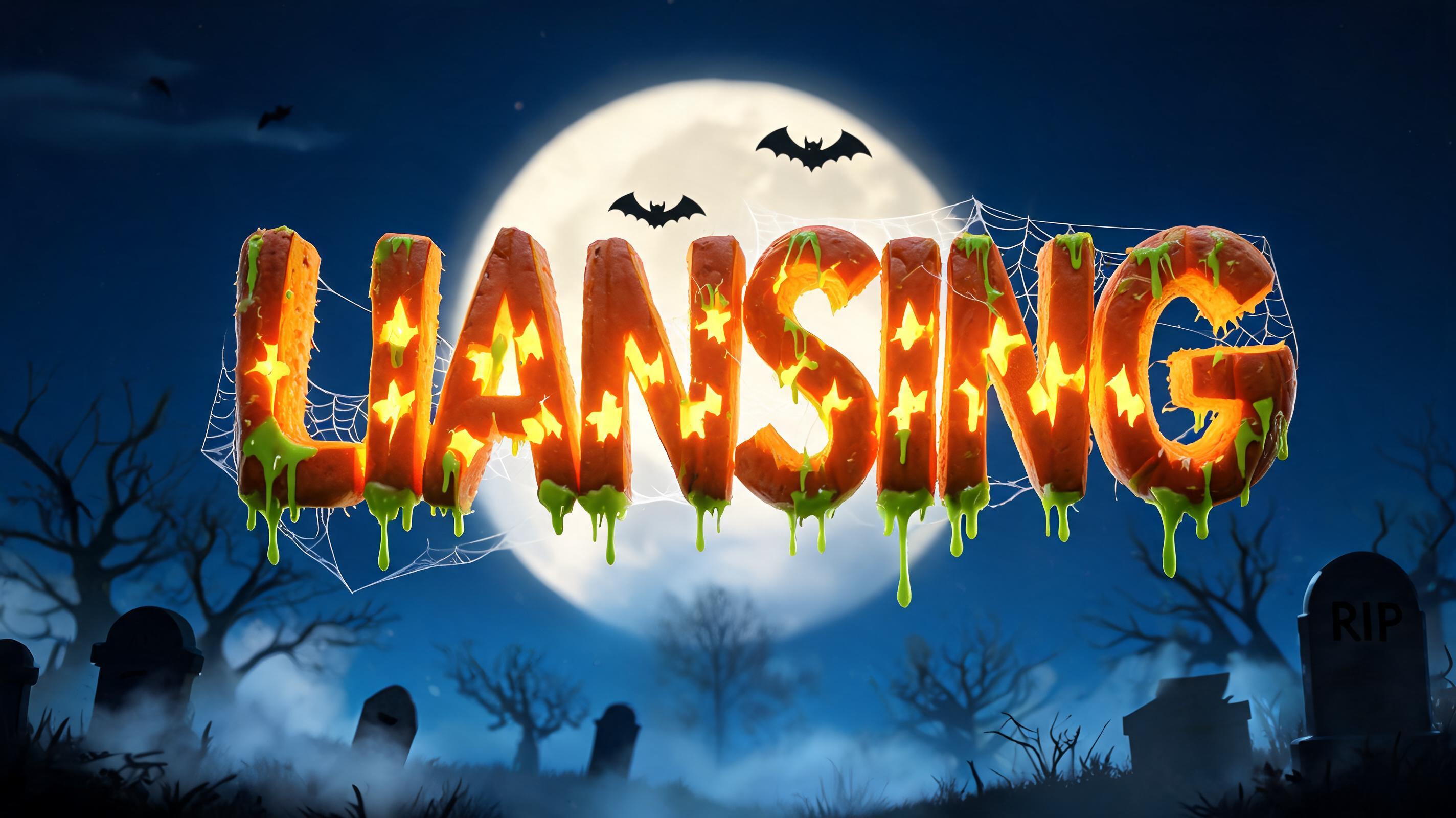 "LIANSING" — Halloween text effect