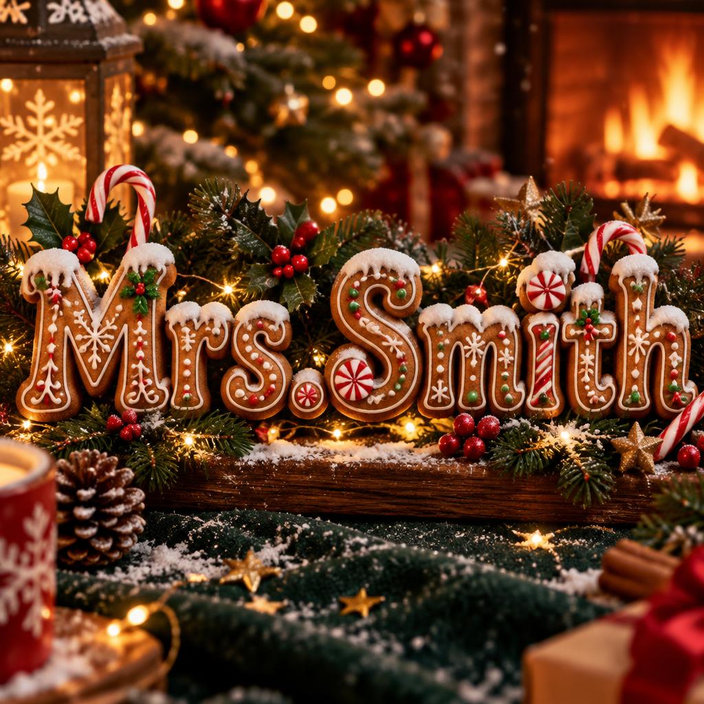 "Mrs.Smith" — Christmas | AI Text Effect Generator