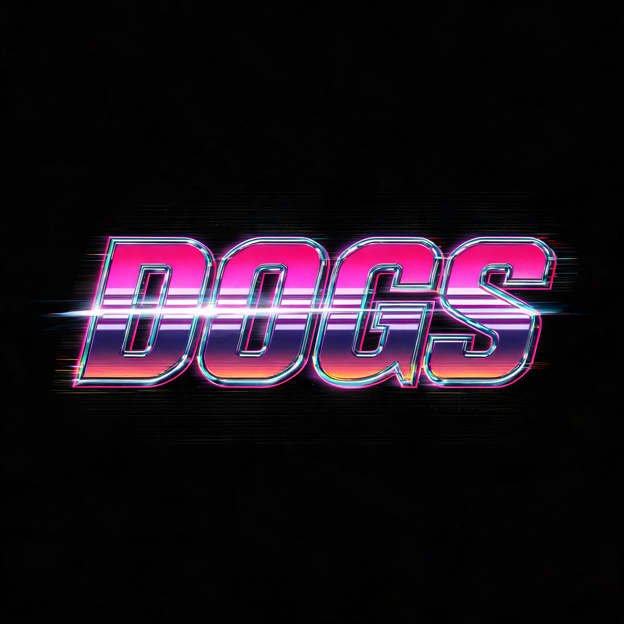 "DOGS" — Synthwave | AI Text Effect Generator