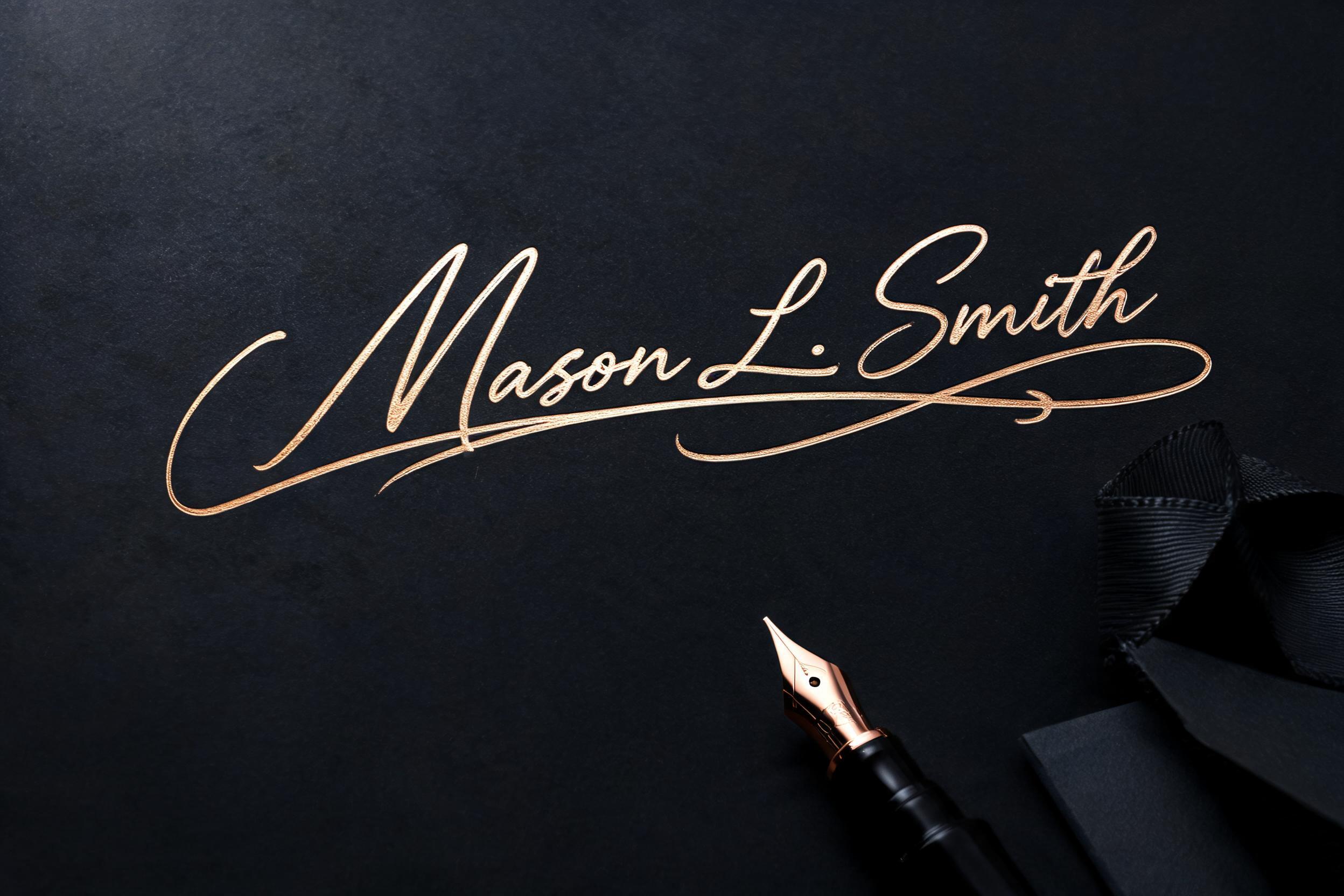 "Mason L. Smith" — Elegant Script | AI Text Effect Generator