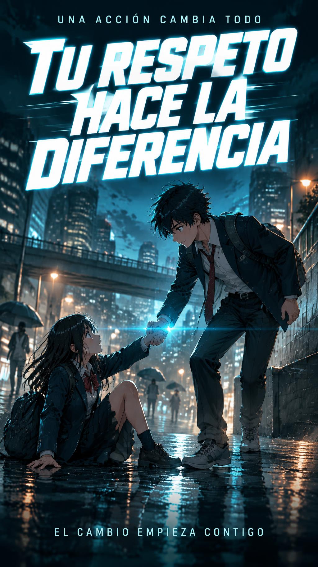 "TU RESPETO HACE LA DIFERENCIA
EL CAMBIO EMPIEZA CONTIGO
UNA ACCIÓN CAMBIA TODO" — Cinematic Netflix | AI Text Effect Generator