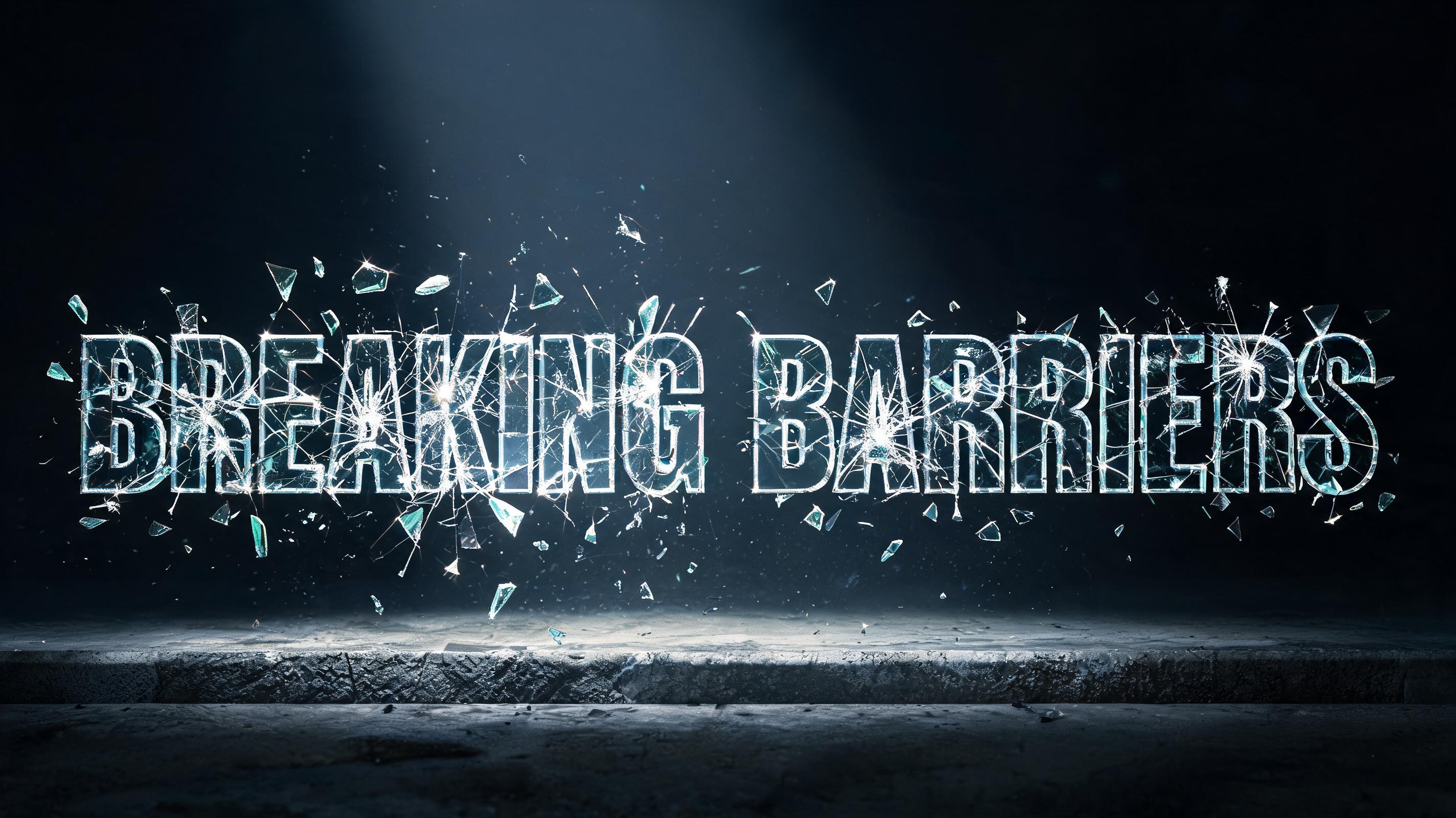 "BREAKING BARRIERS" — Glass Broken | AI Text Effect Generator