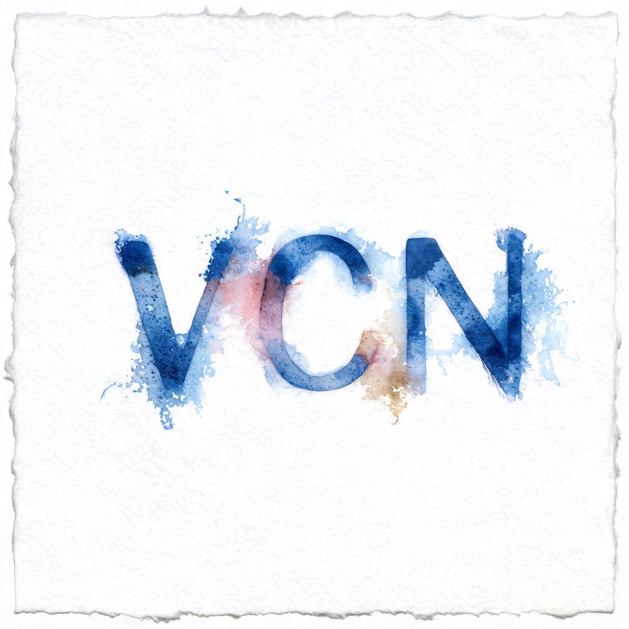 "VCN" — Watercolor | AI Text Effect Generator