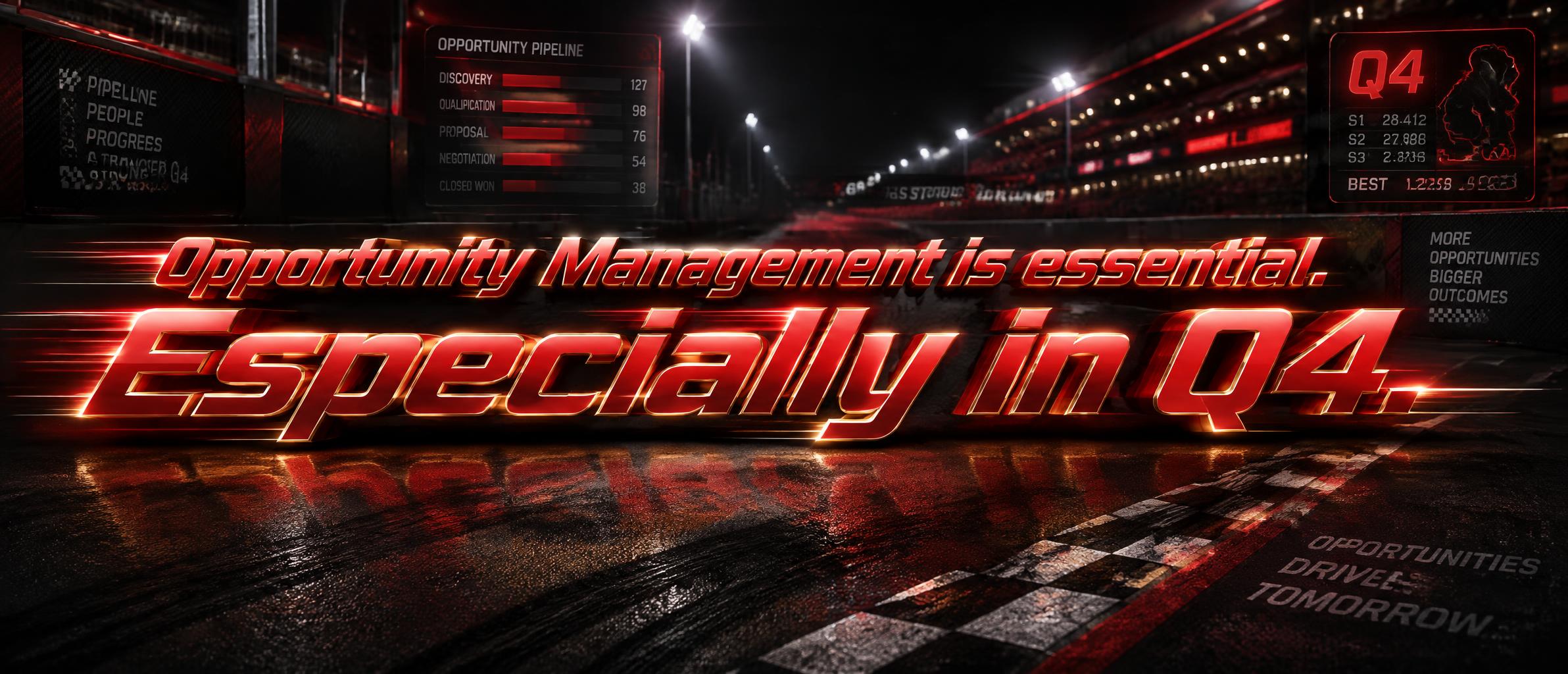 "Opportunity Management is essential. Especially in Q4." — Racing | AI Text Effect Generator