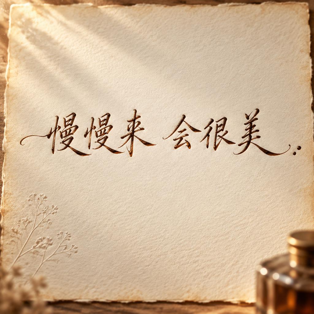"慢慢来 会很美" — Handwritten Script | AI Text Effect Generator