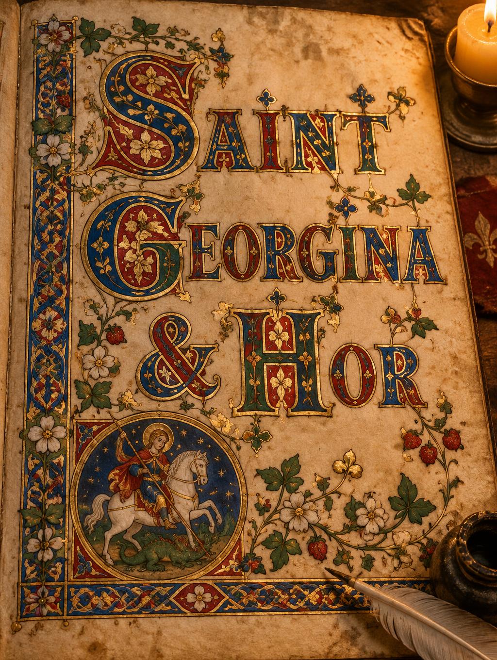 "Saint Georgina & Hor" — Medieval | AI Text Effect Generator