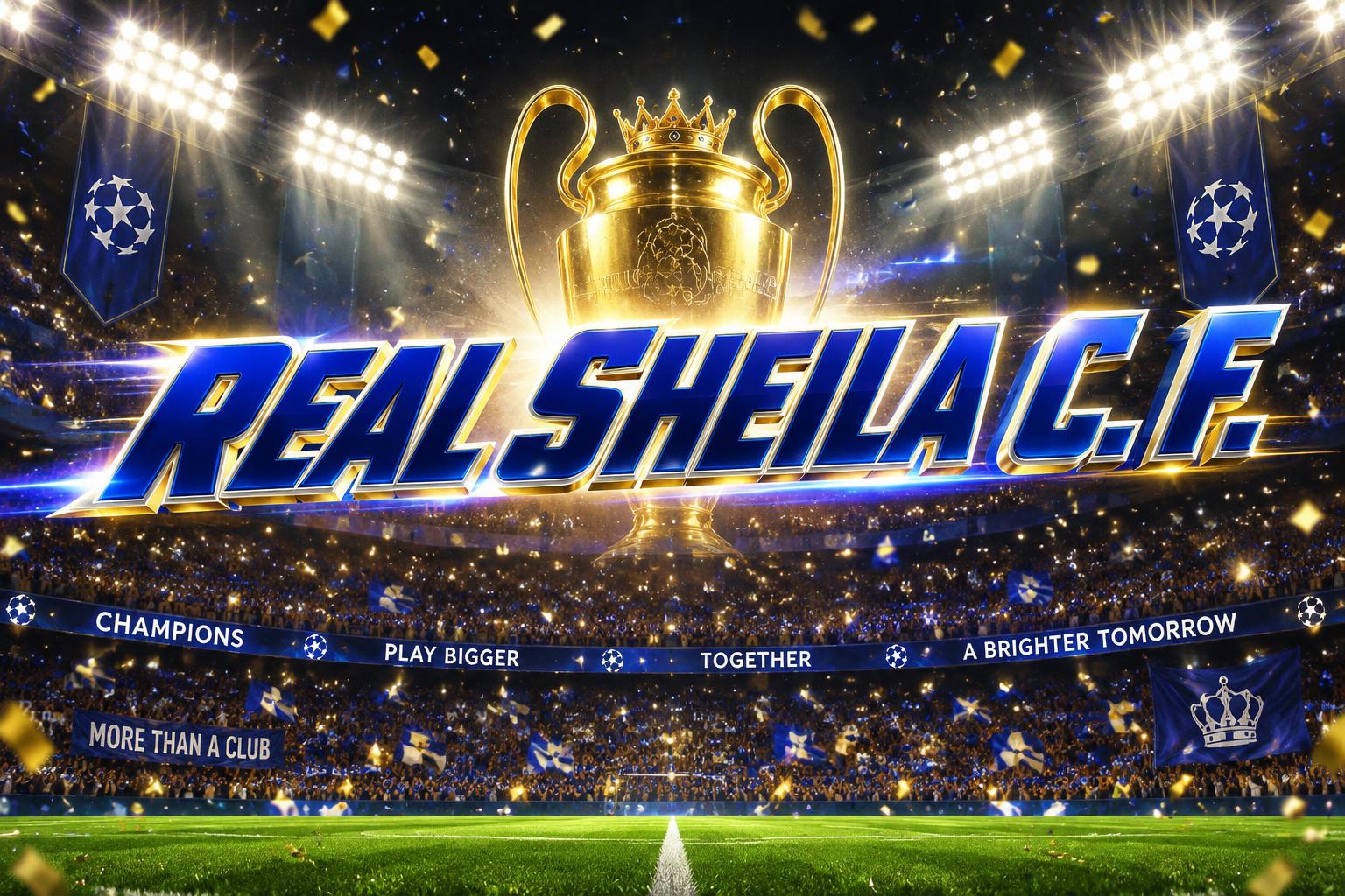 "REAL SHEILA C. F." — Sports Football | AI Text Effect Generator